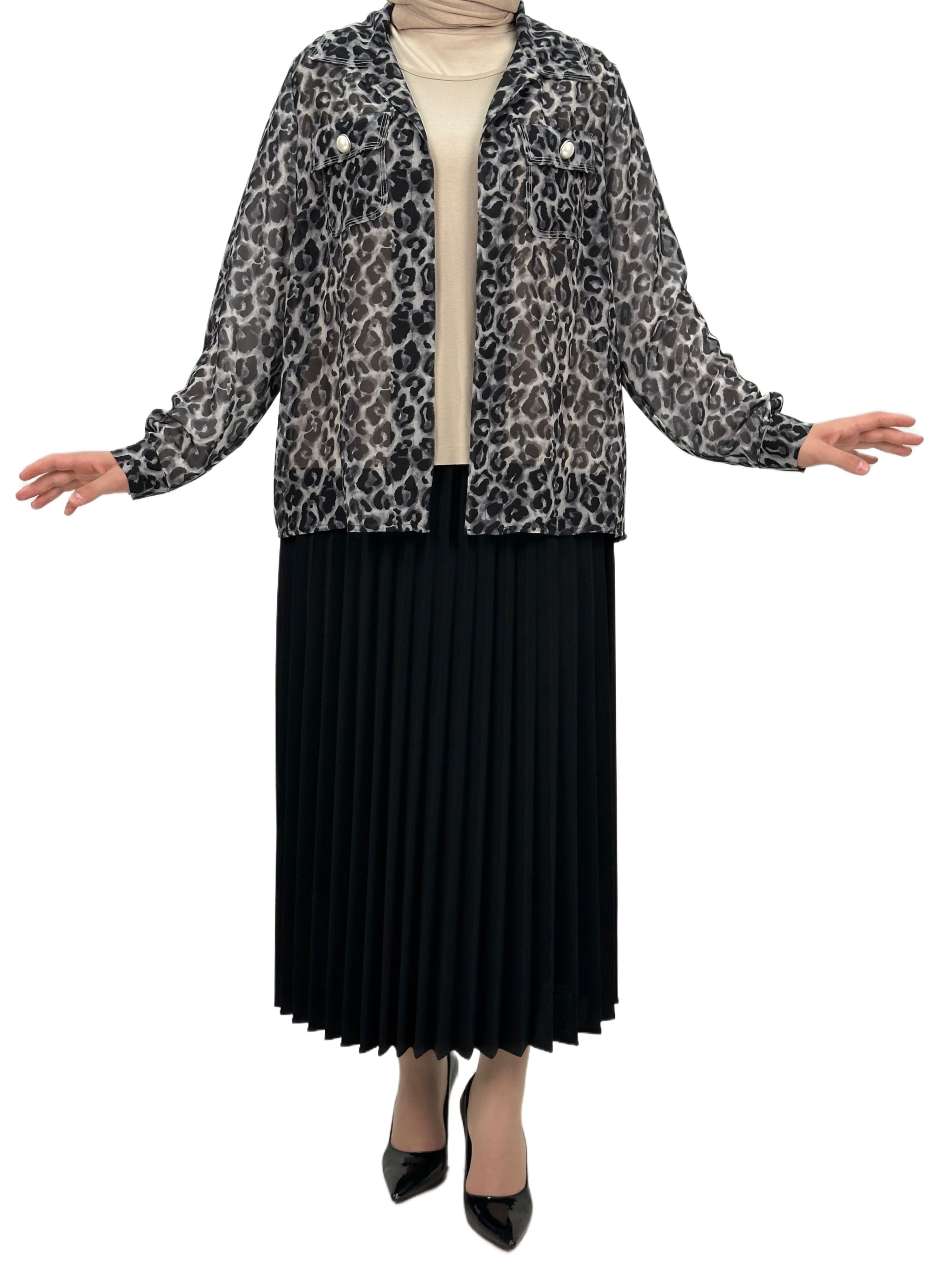 Büyük Beden Gömlek ve Bluz Takım Siyah OTW60014