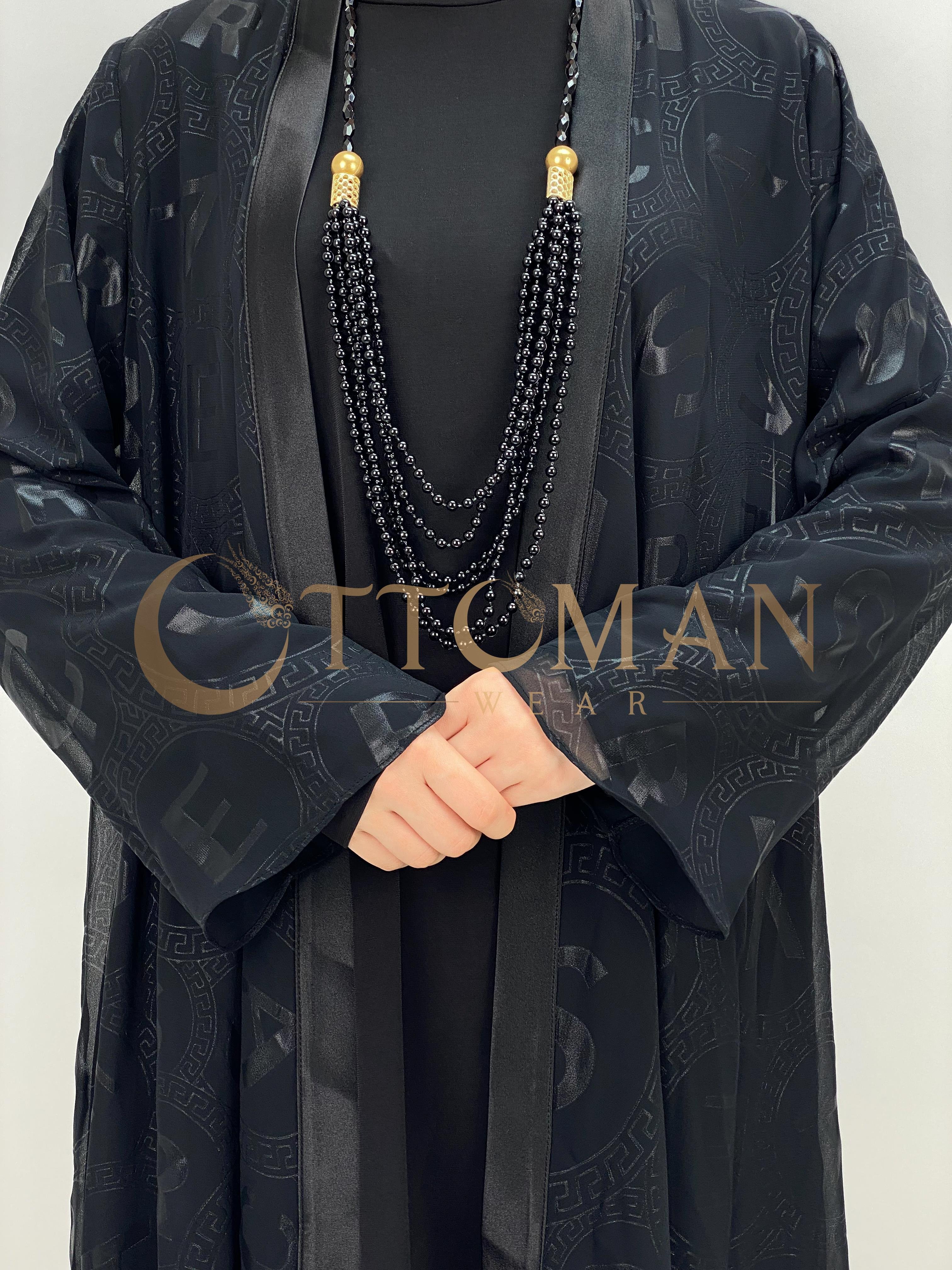 Büyük Beden Kimonolu Takım Siyah OTW40976