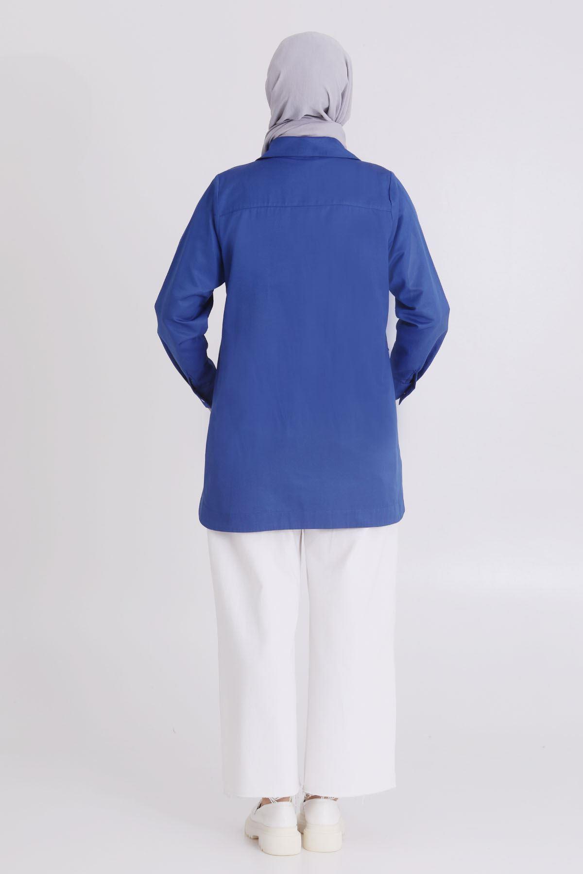 Büyük Beden Taşlı Tunik İndigo OTW23030