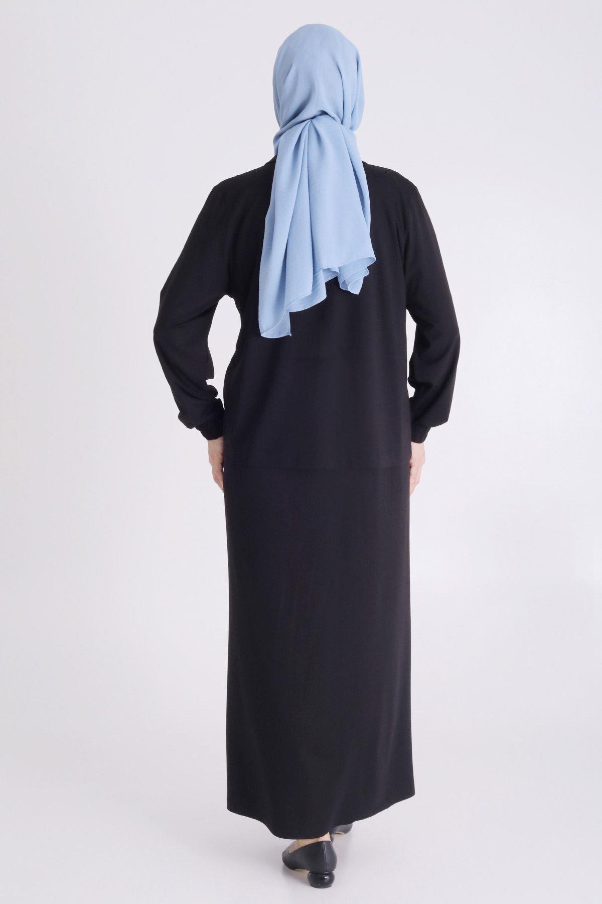 Büyük Beden Tesettür İkili Takım Siyah OTW40012