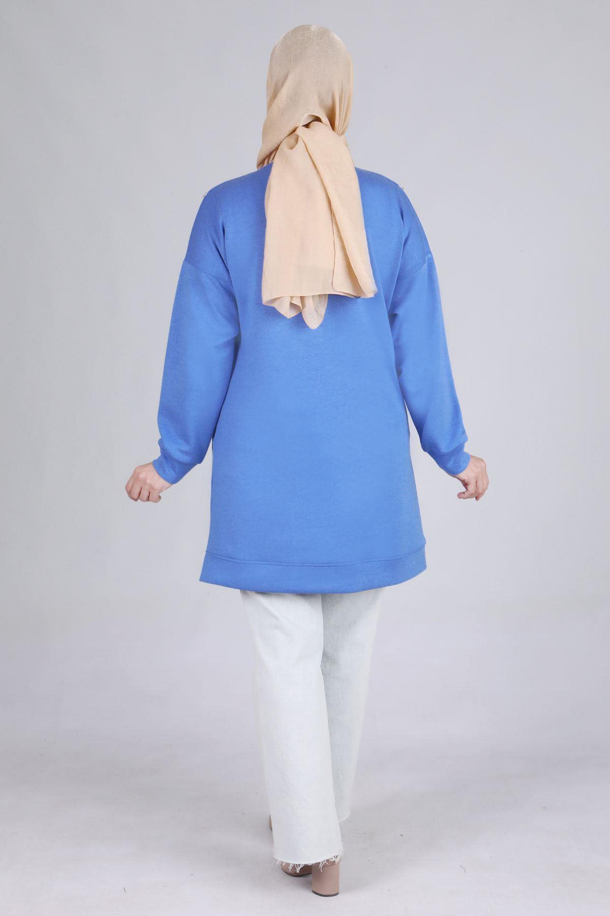 Büyük Beden Tunik Gök Mavi OTW20105