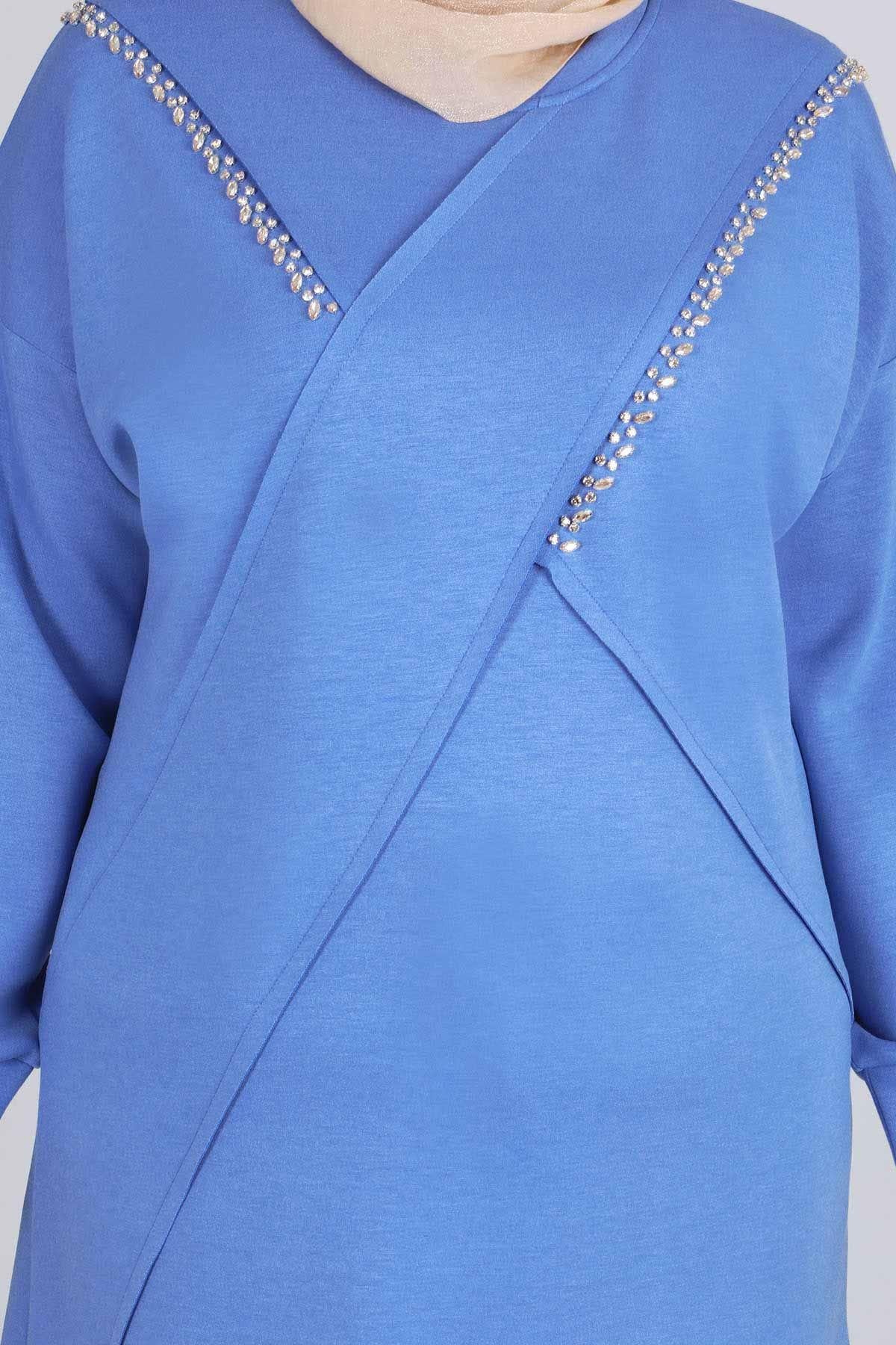 Büyük Beden Tunik Gök Mavi OTW20105