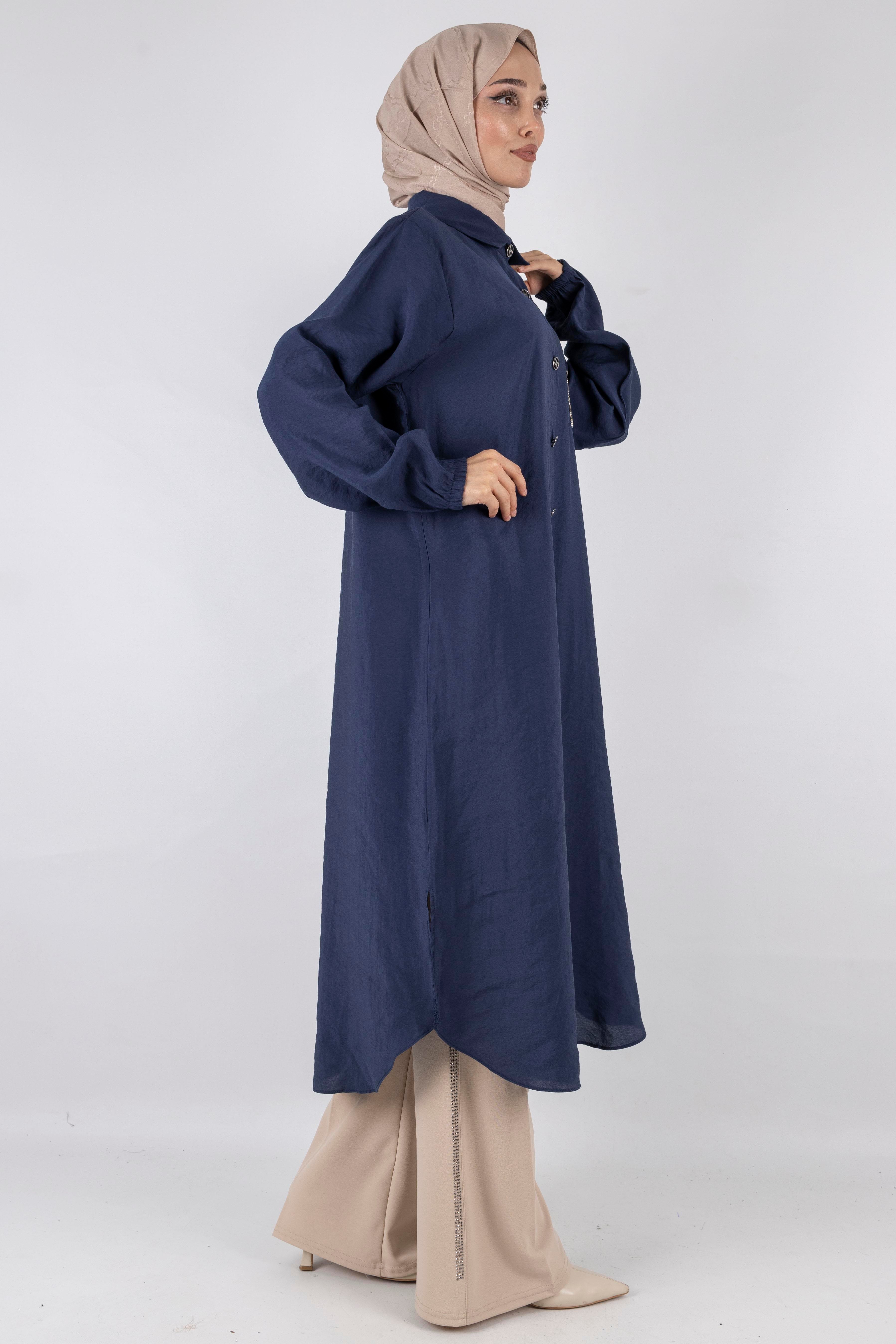 Büyük Beden Tunik İndigo OTW490