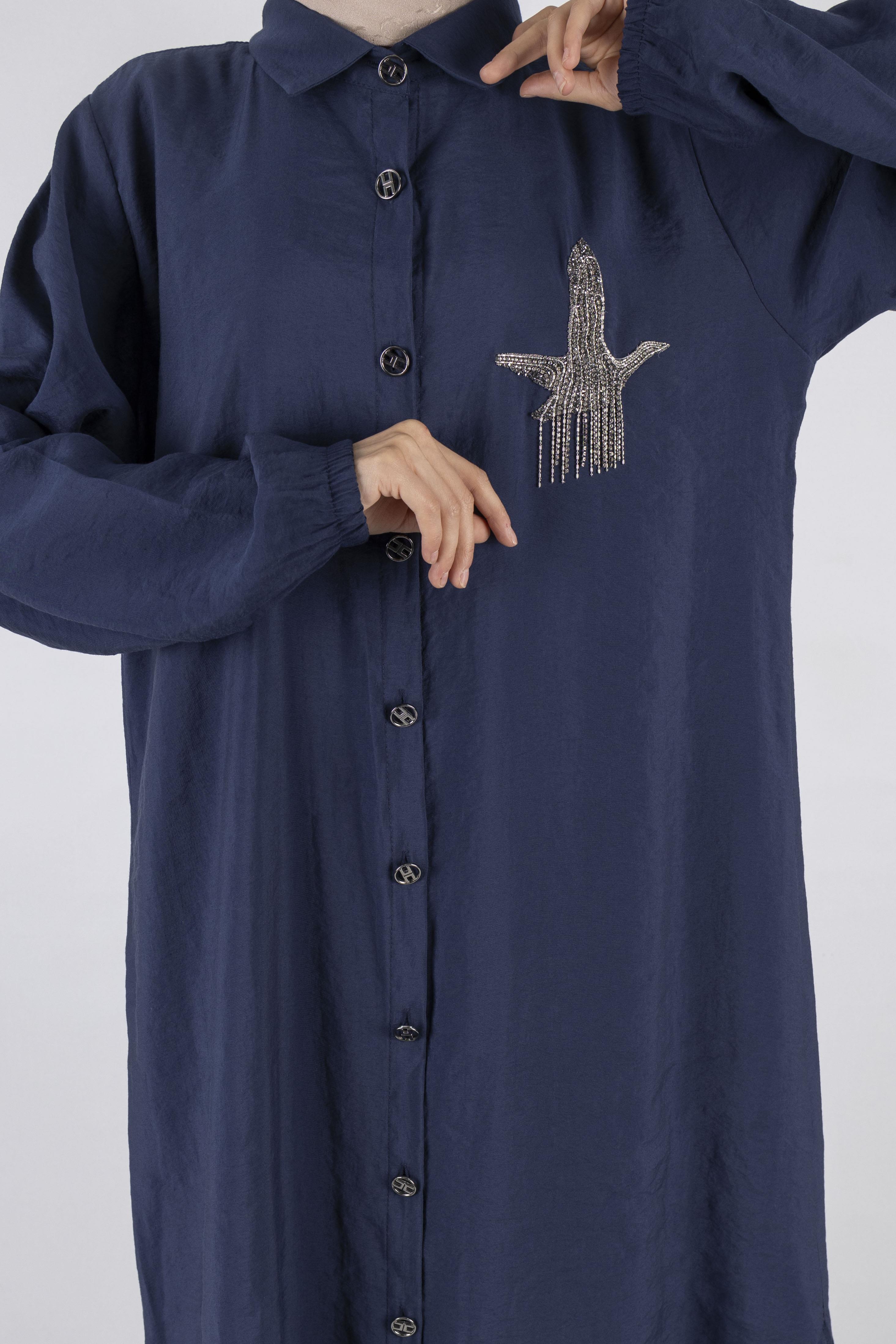 Büyük Beden Tunik İndigo OTW490