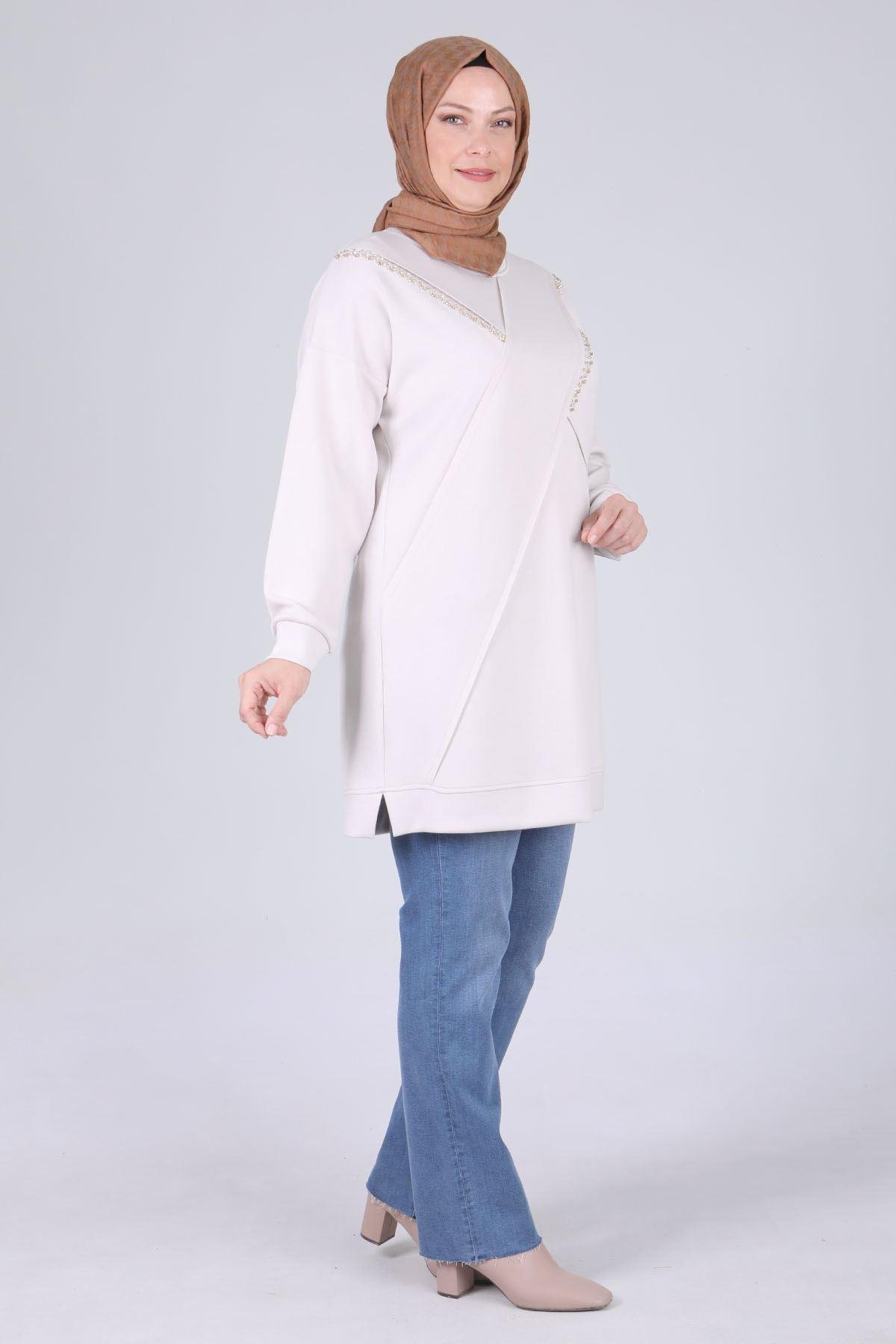 Büyük Beden Tunik İstiridye OTW20105