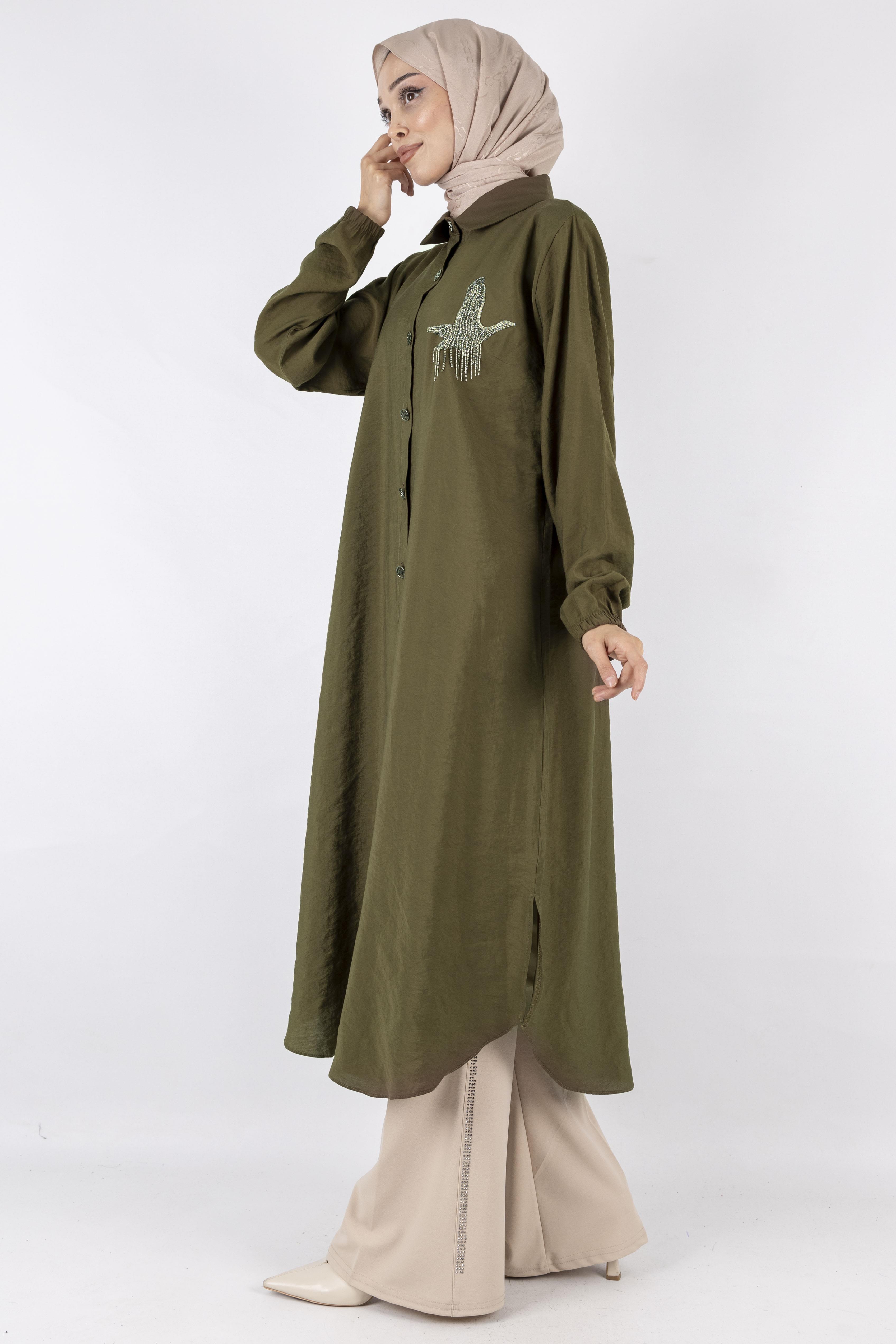 Büyük Beden Tunik Kahve OTW490