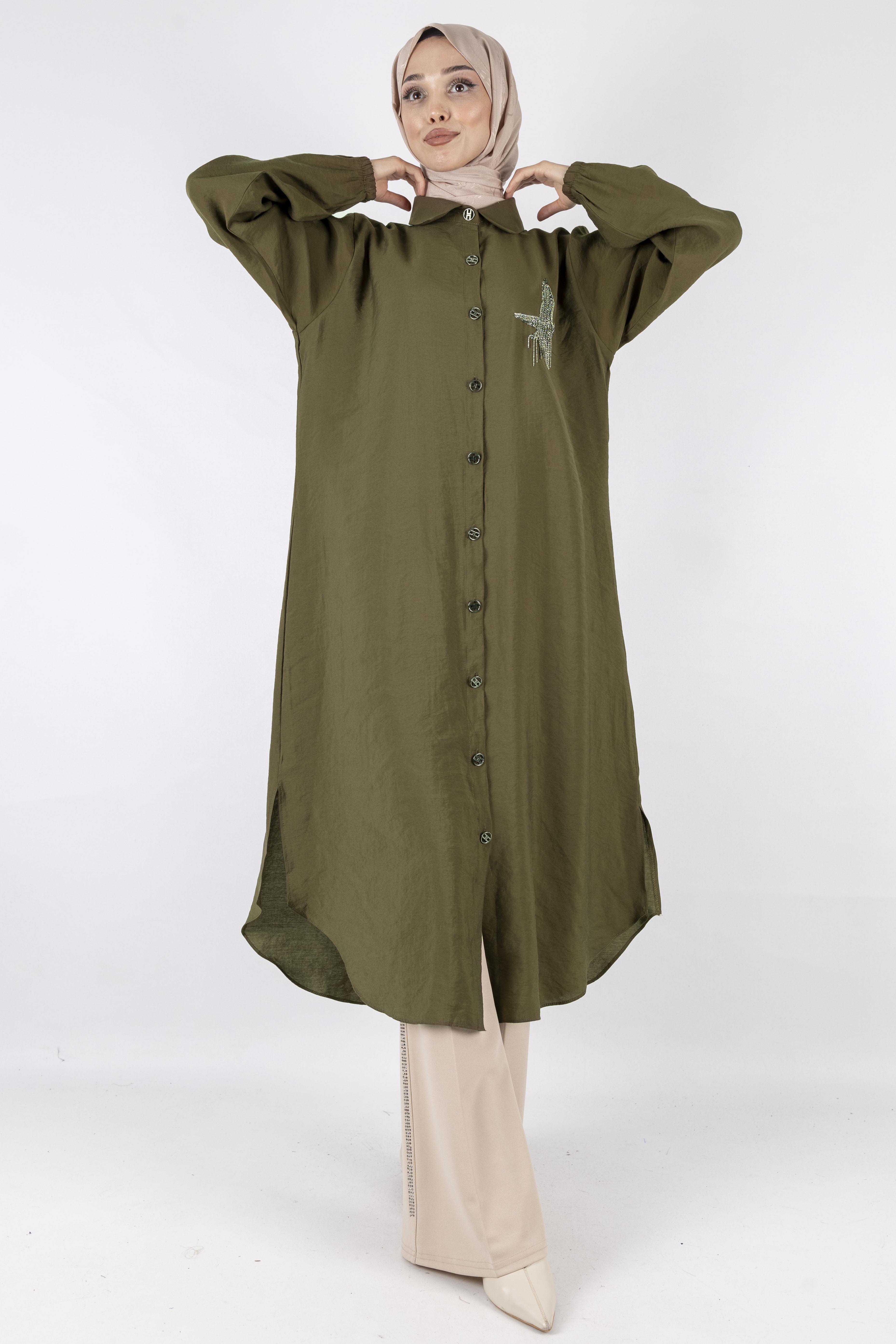 Büyük Beden Tunik Kahve OTW490