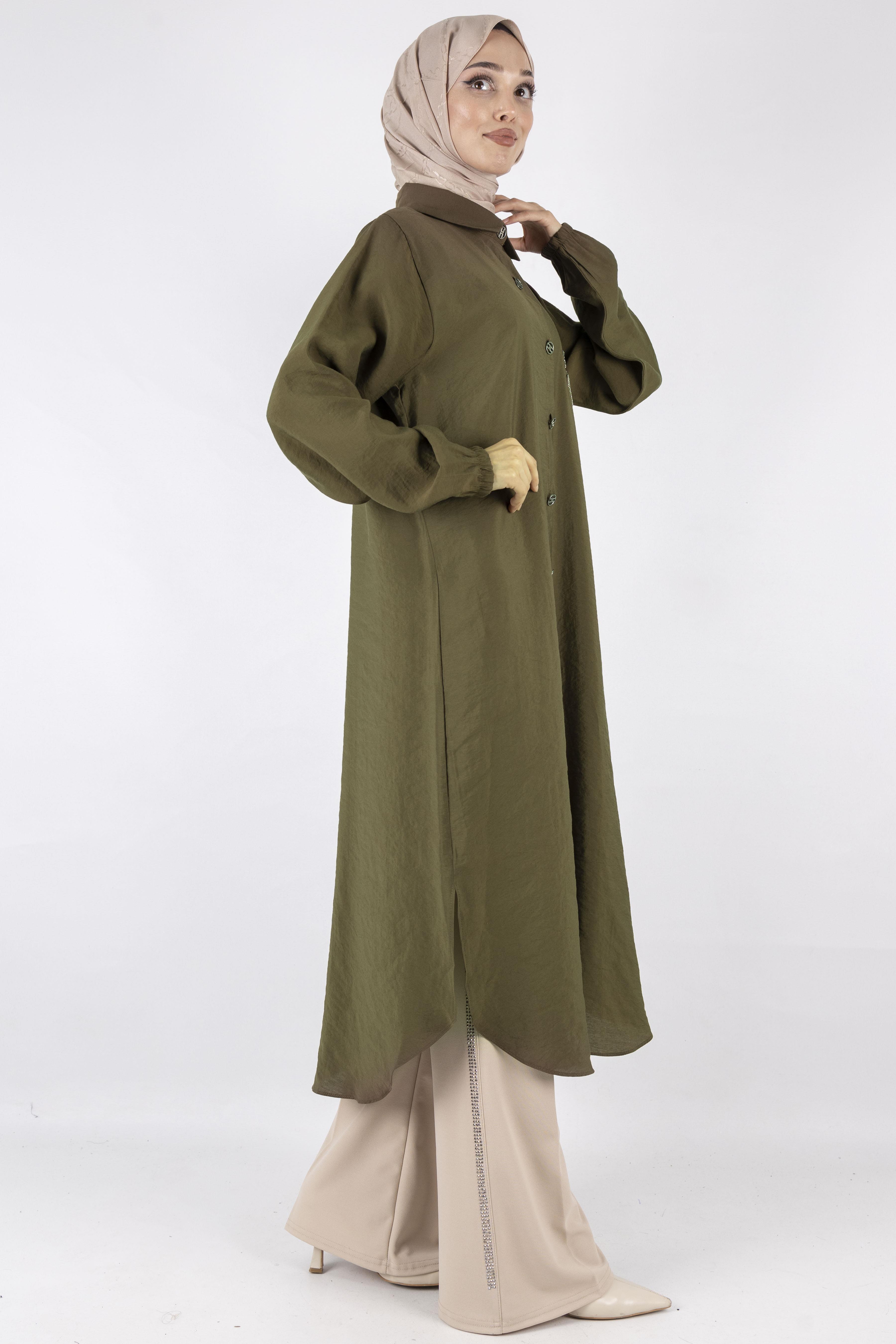 Büyük Beden Tunik Kahve OTW490