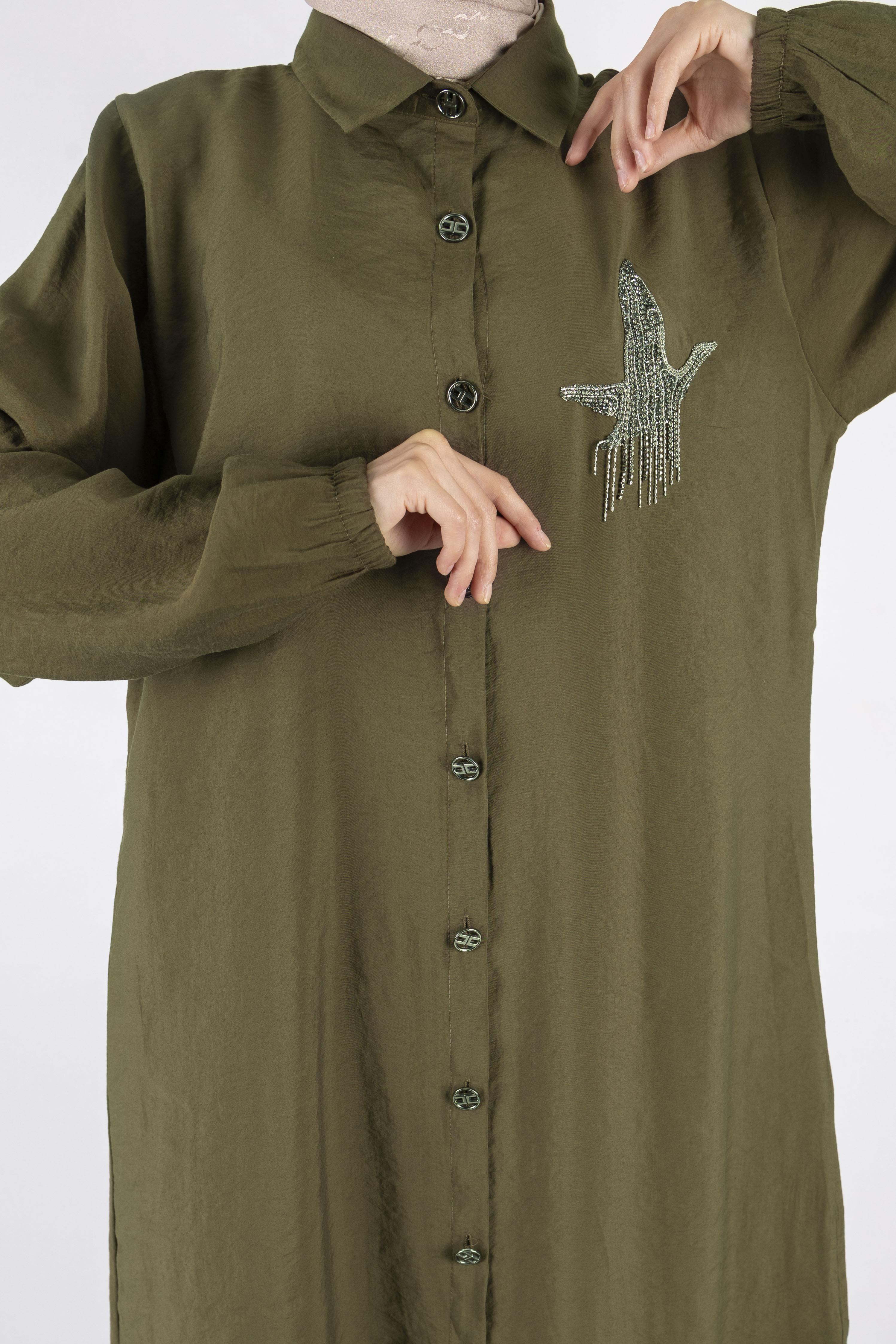 Büyük Beden Tunik Kahve OTW490