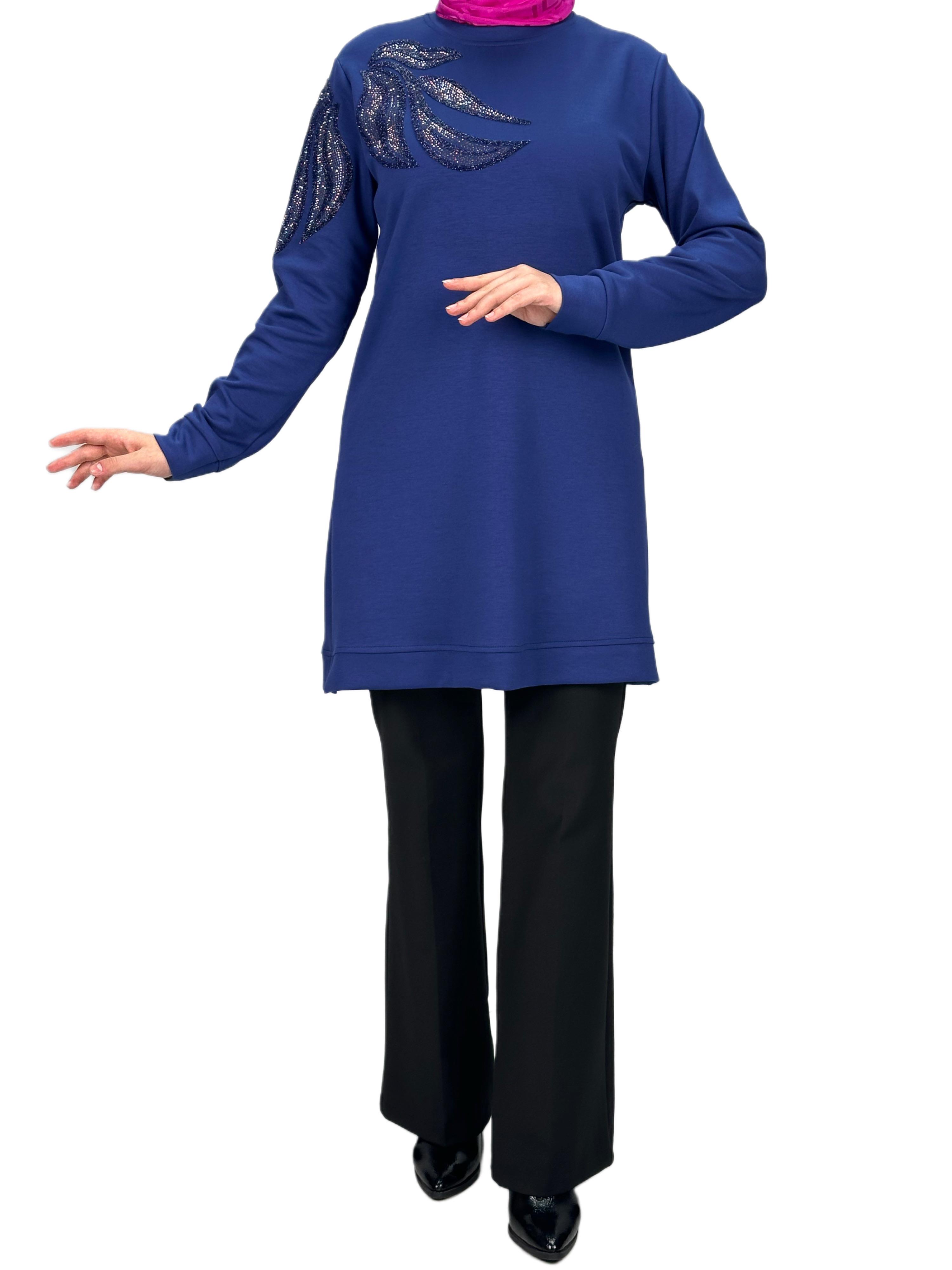 Büyük Beden Tunik Saks OTW2117