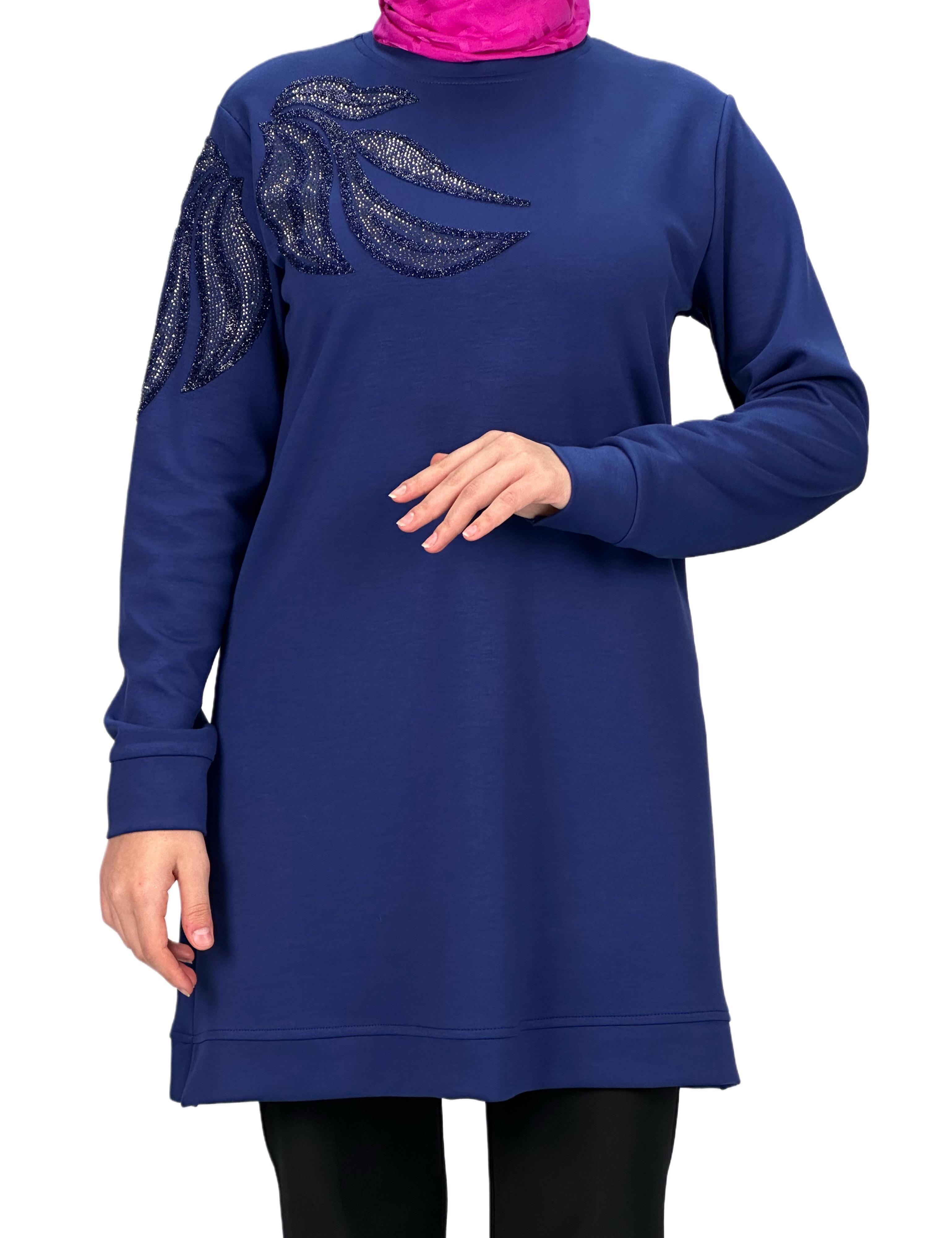 Büyük Beden Tunik Saks OTW2117