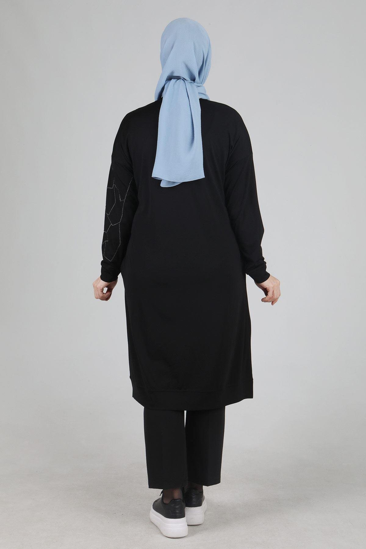 Büyük Beden Tunik Siyah OTW20098