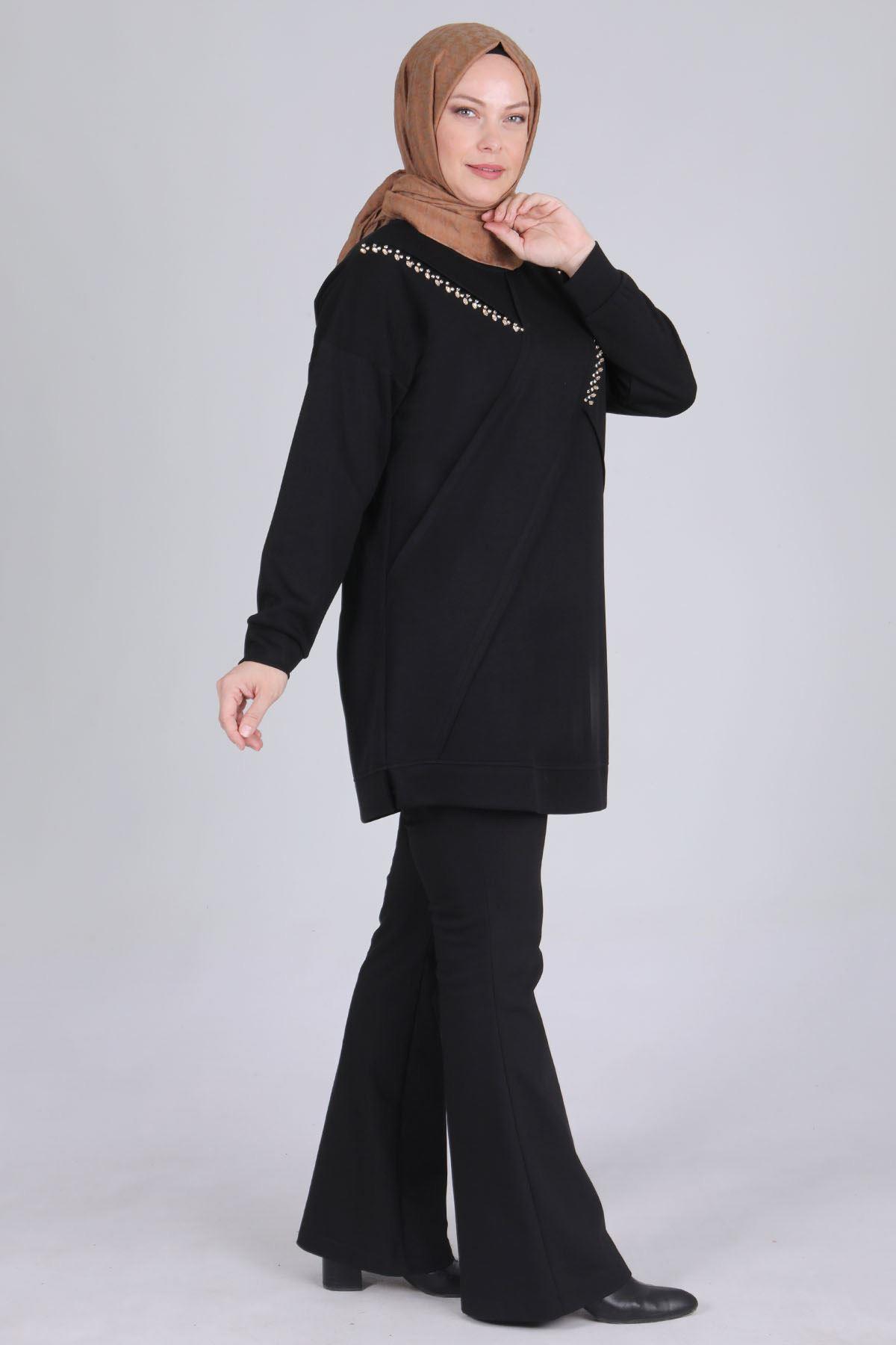 Büyük Beden Tunik Siyah OTW20105