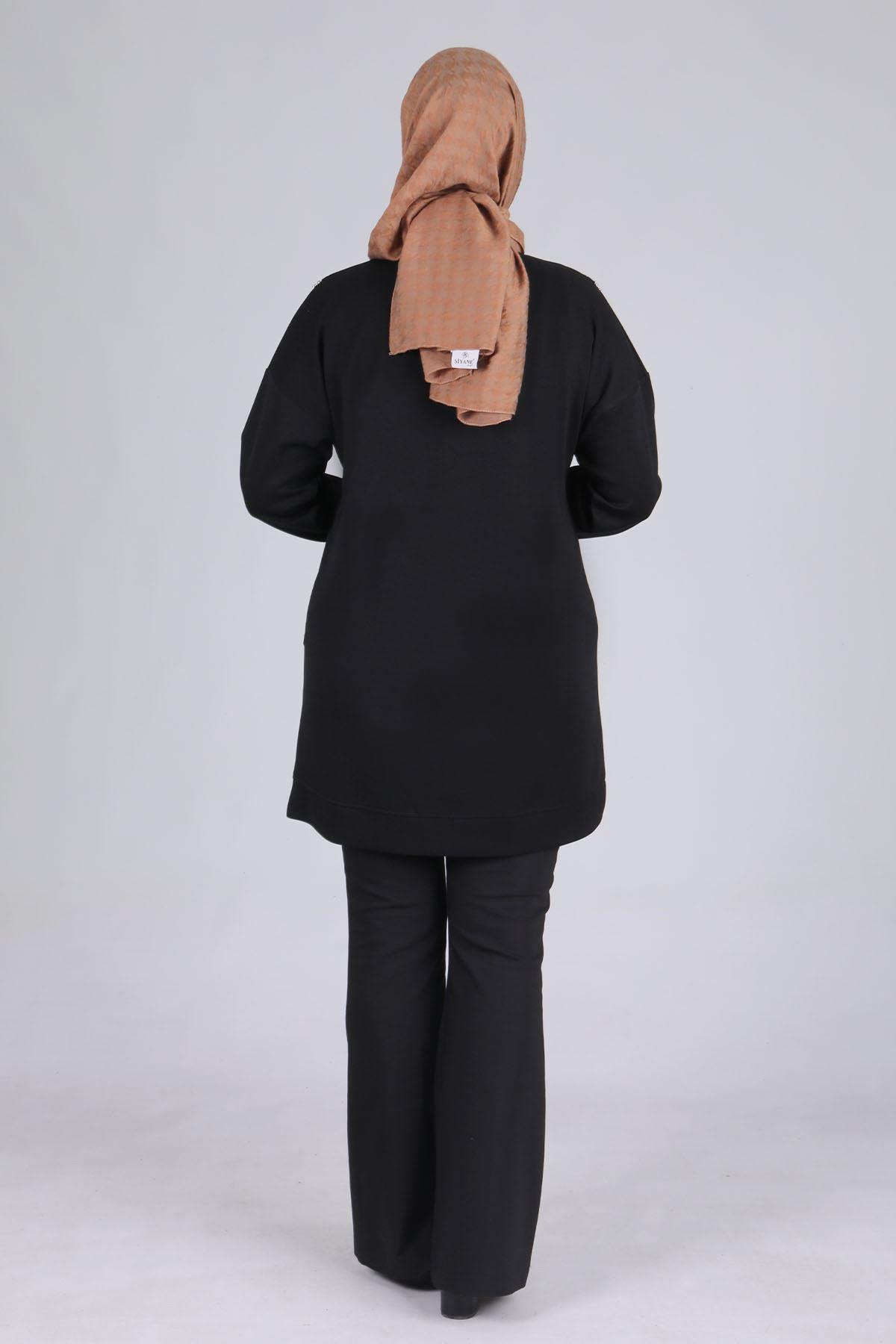 Büyük Beden Tunik Siyah OTW20105
