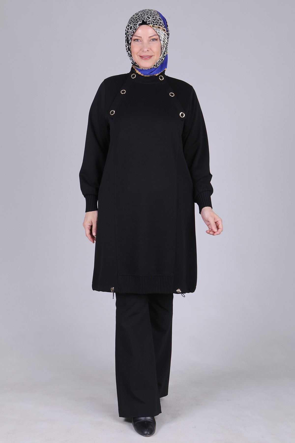 Büyük Beden Tunik Siyah OTW20106