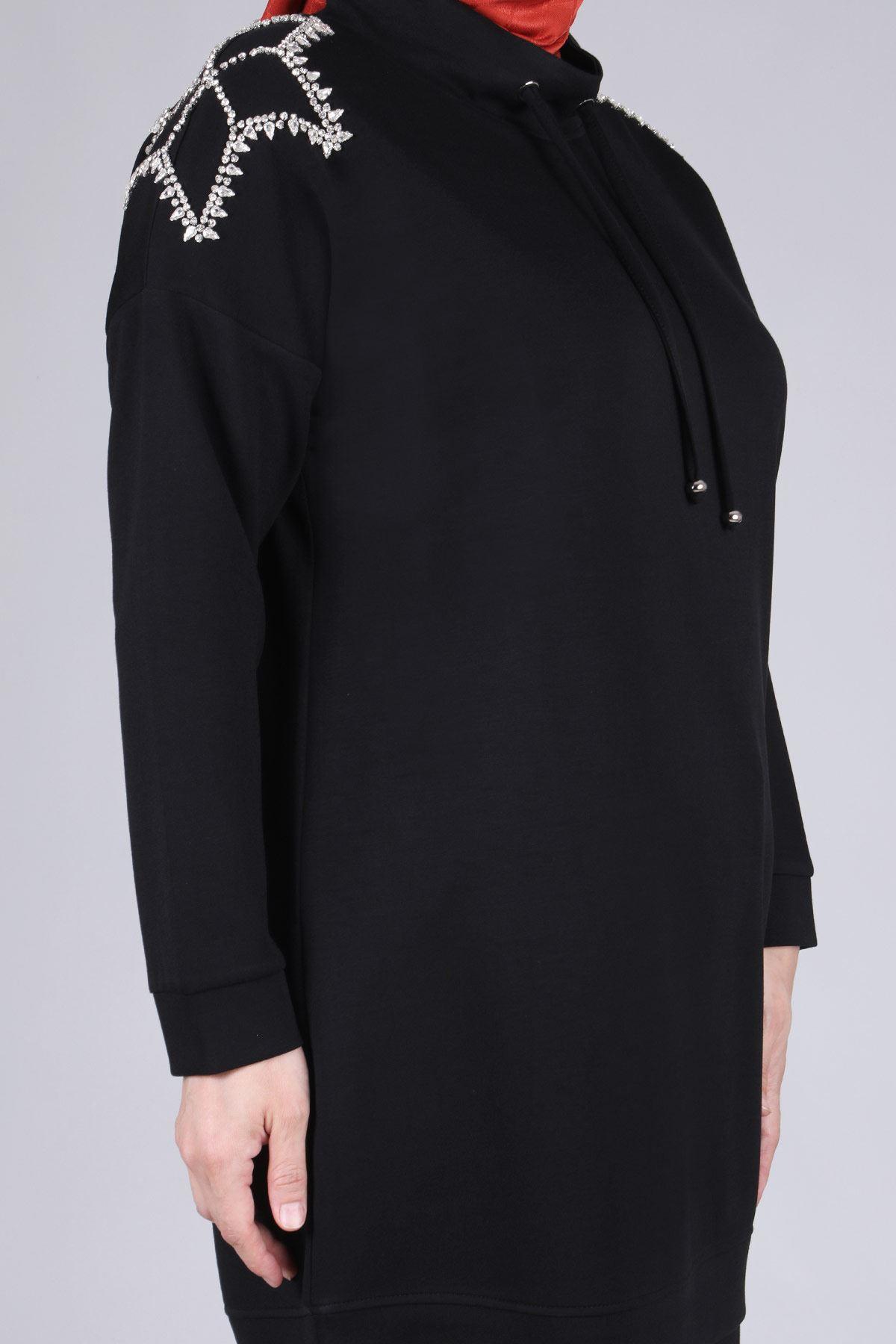 Büyük Beden Tunik Siyah OTW20107