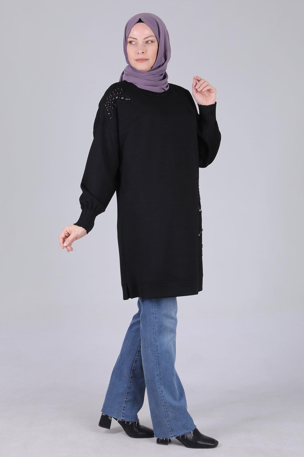 Büyük Beden Tunik Siyah OTW20112