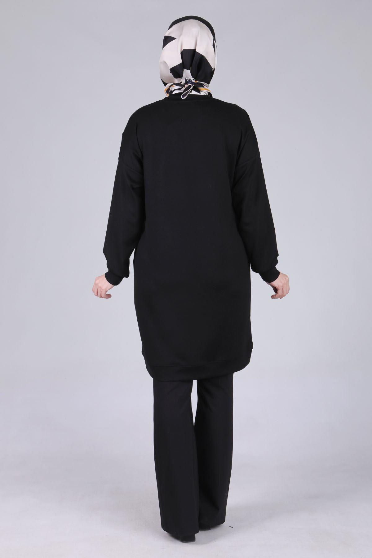 Büyük Beden Tunik Siyah OTW2050