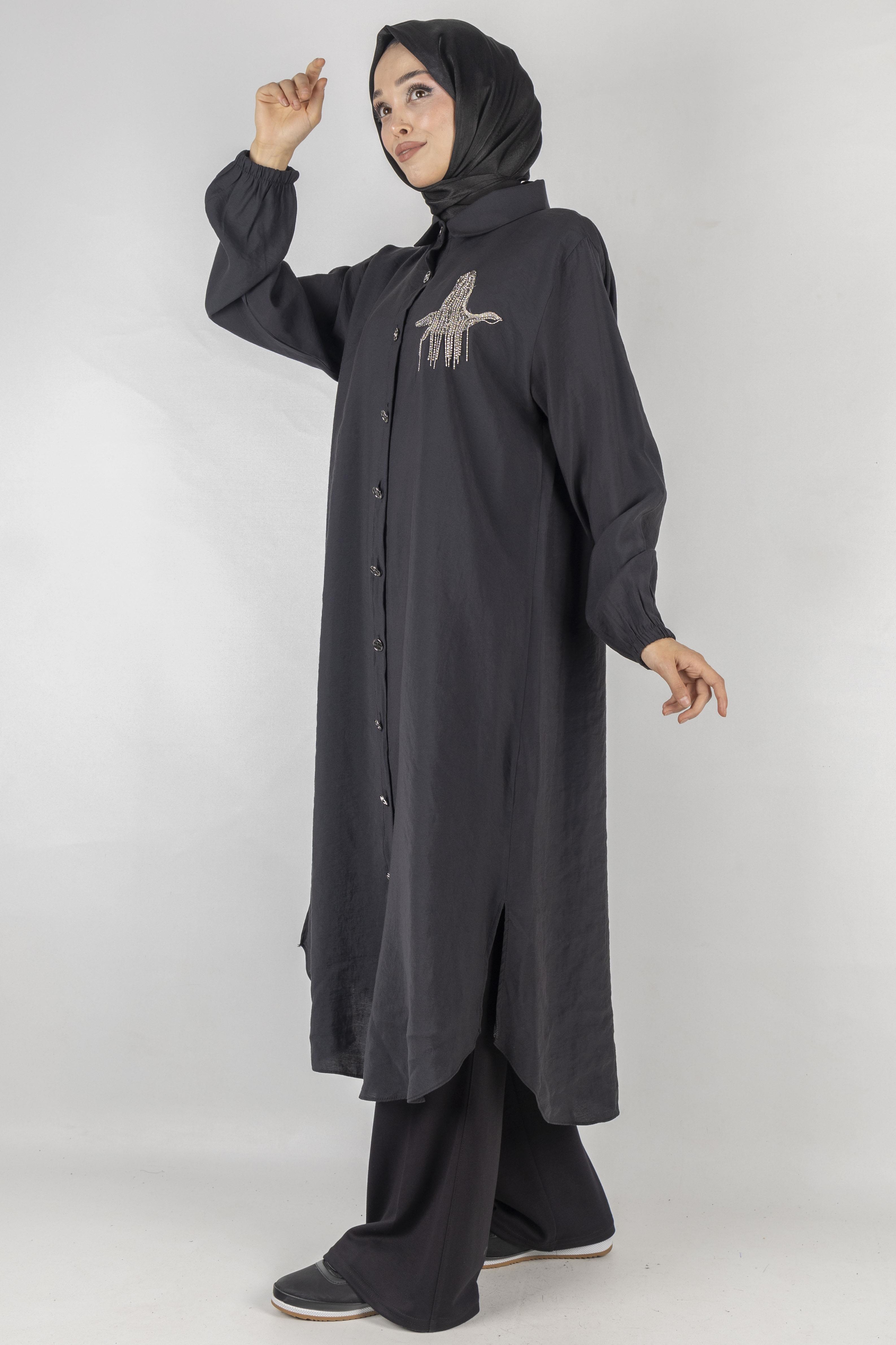 Büyük Beden Tunik Siyah OTW490