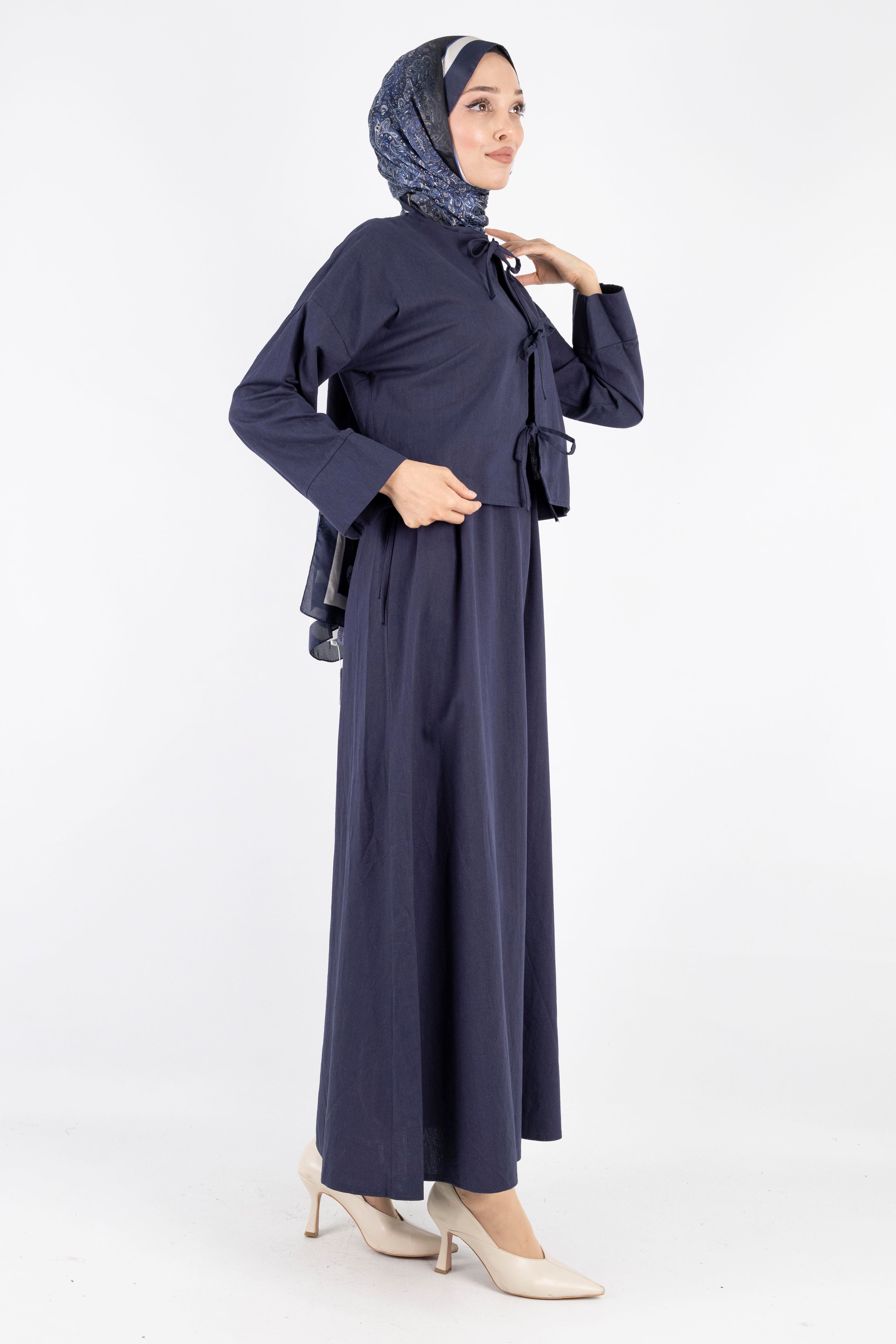 Ceketli Keten elbise Lacivert OTW8379