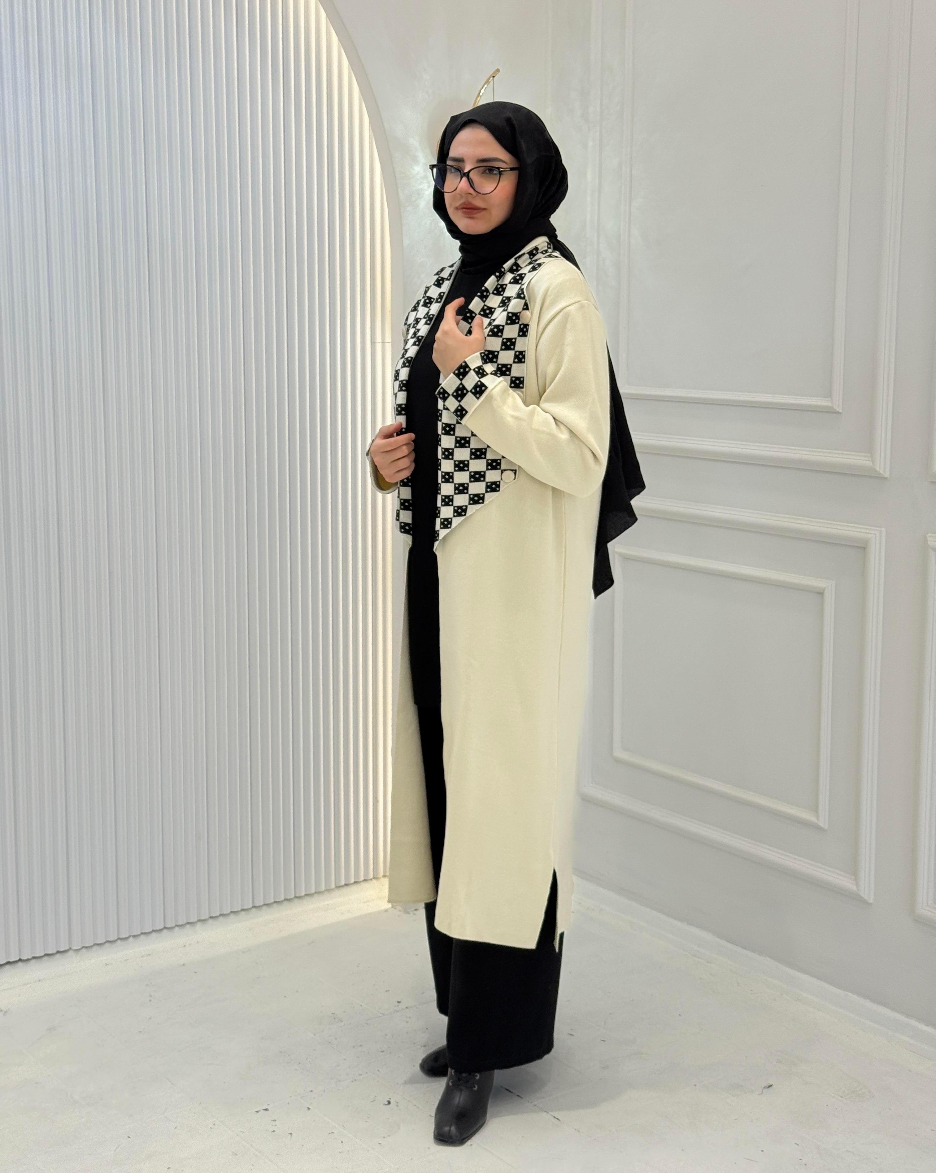 Çelik Örme Triko Hırka Krem OTW116