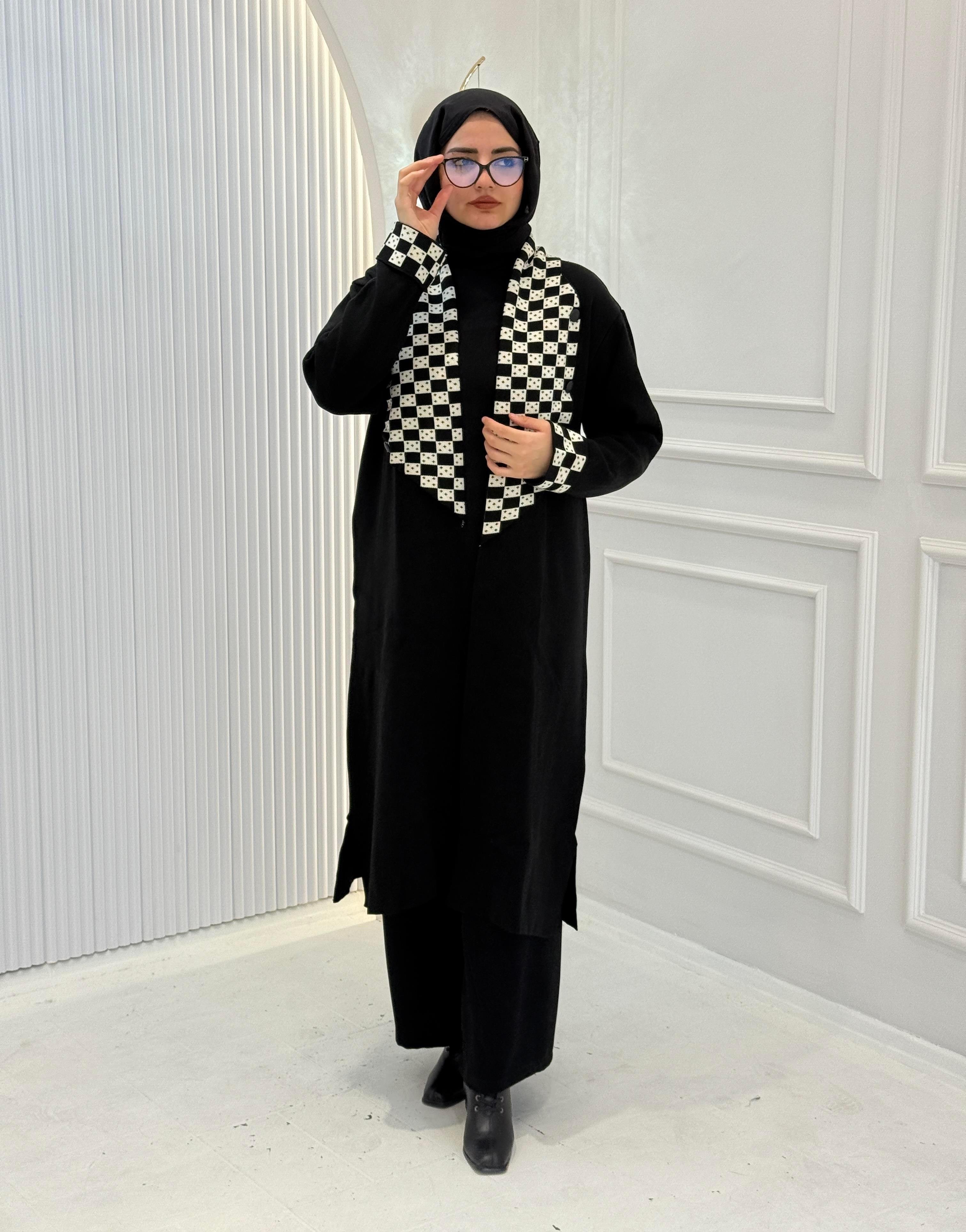 Çelik Örme Triko Hırka Siyah OTW116