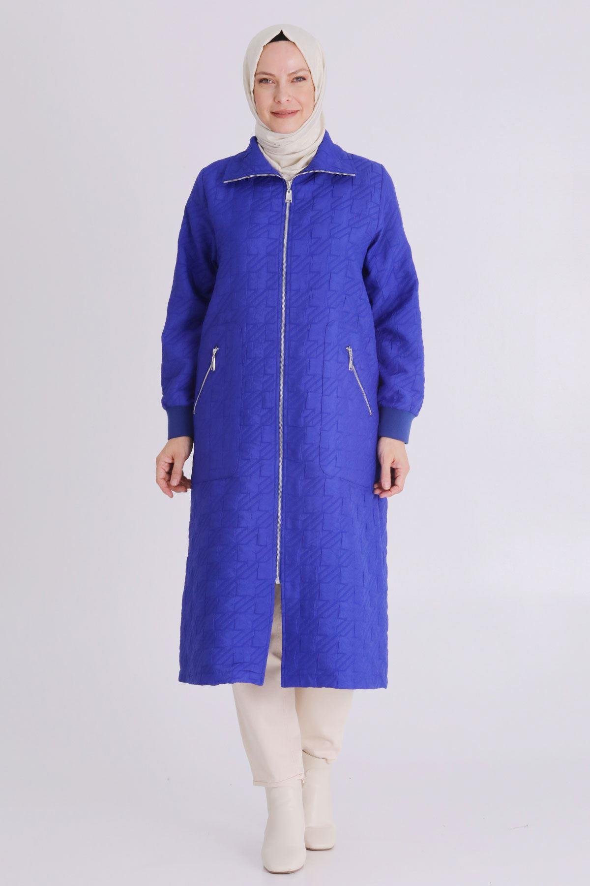 Cepli Fermuarlı Kapitone Büyük Beden Kap Saks OTW2551