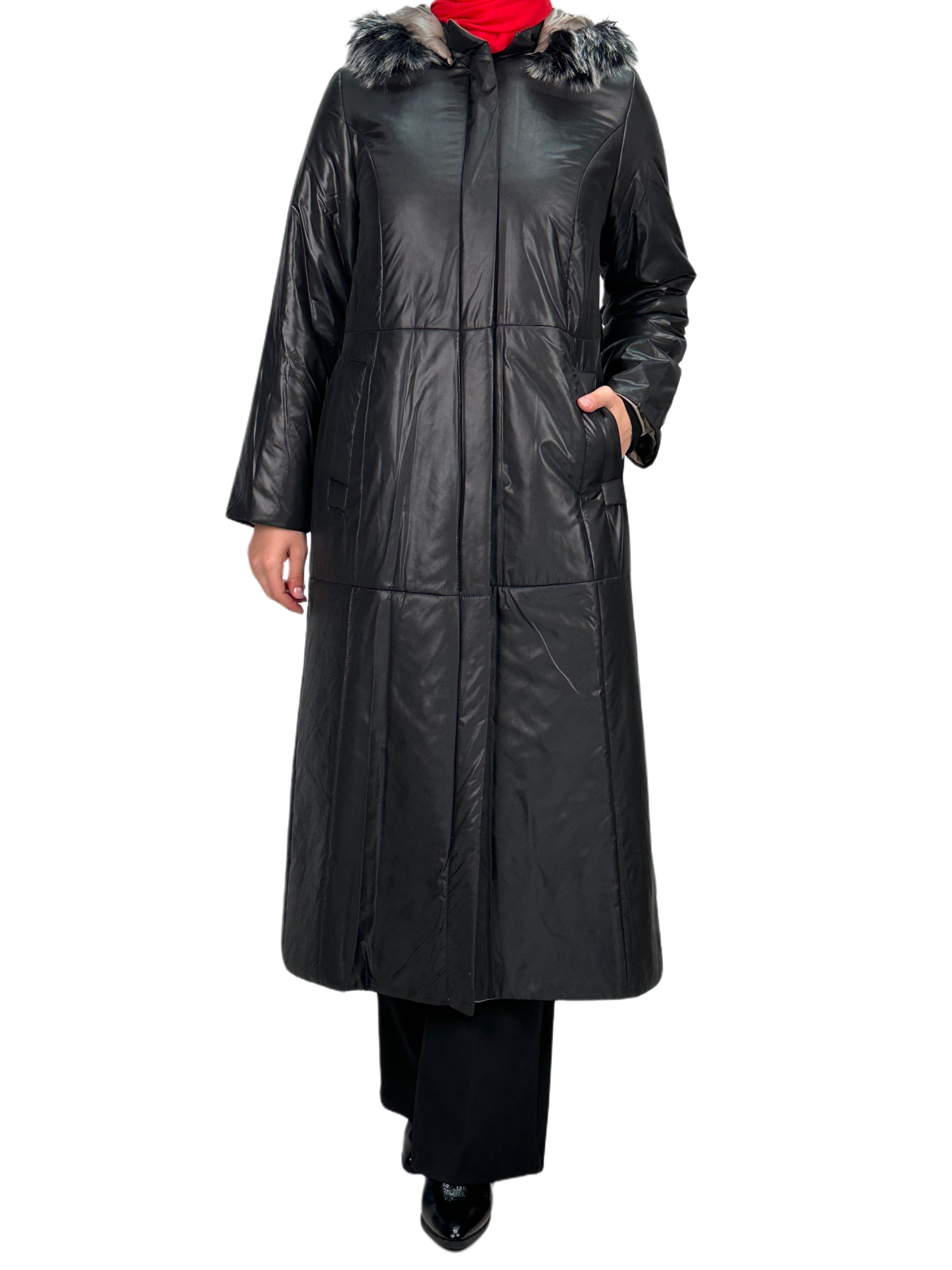 Çift Taraflı Şişme Mont Siyah OTW36250