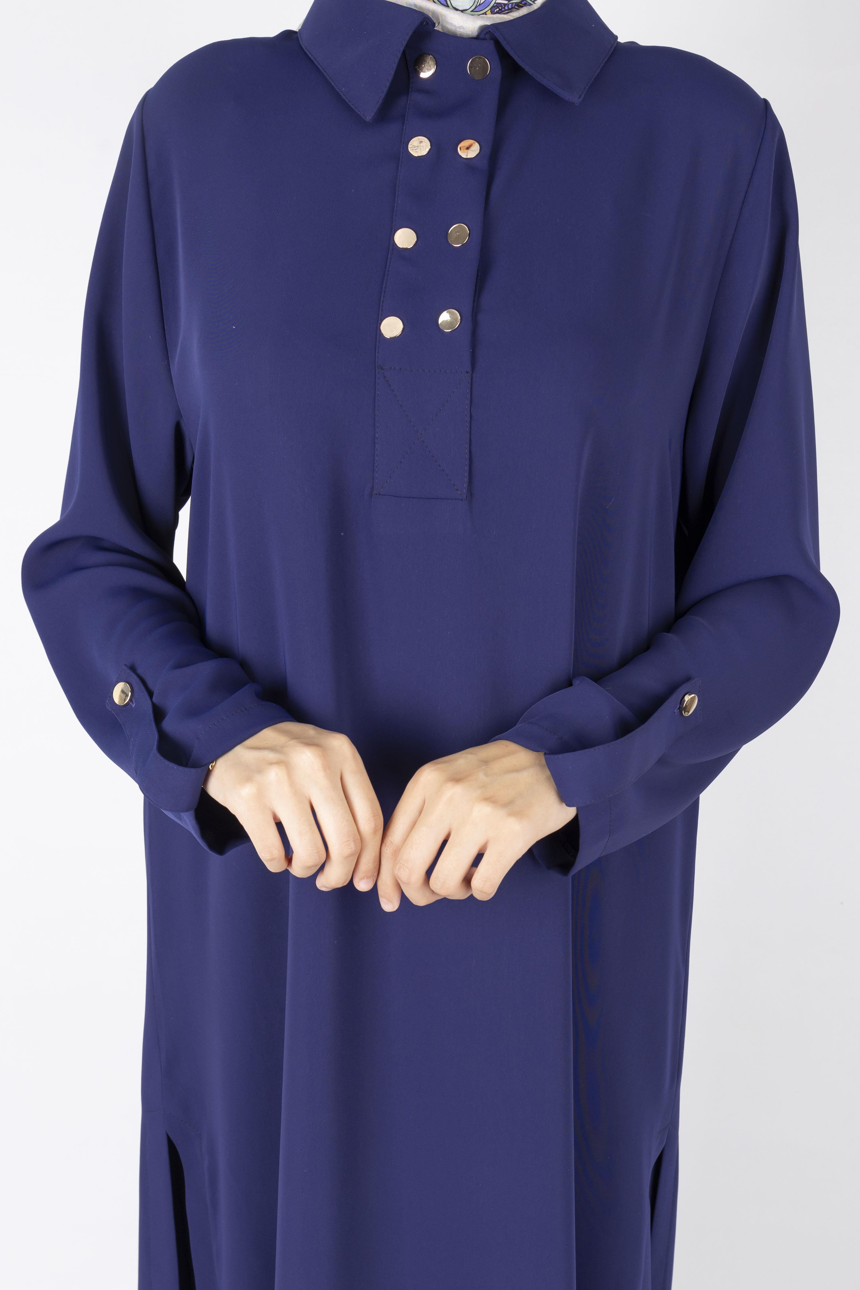 Düğme Detaylı Tunik Pantolon Takım Lacivert OTW2188