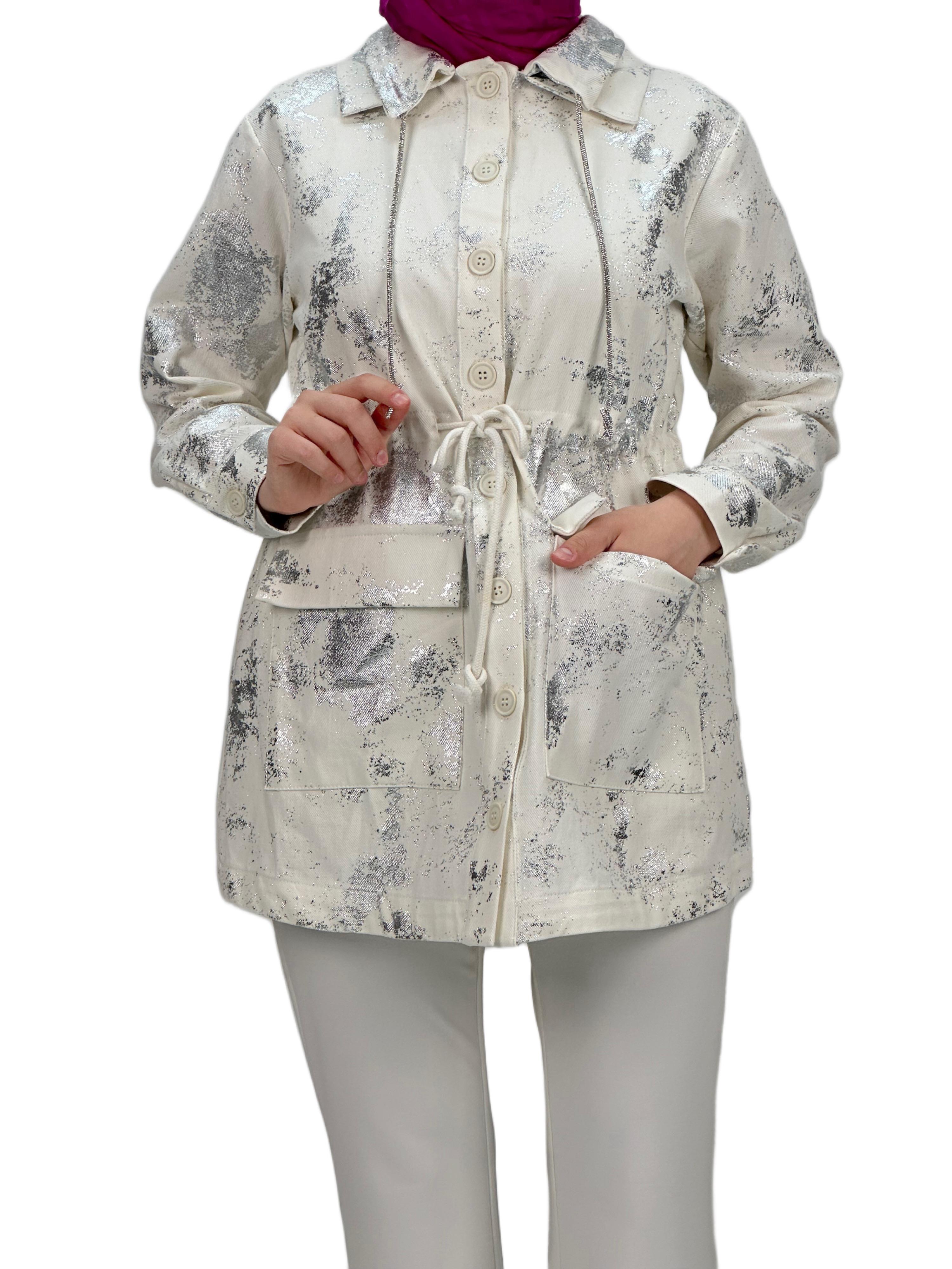 Düğmeli Ceket Beyaz OTW9205