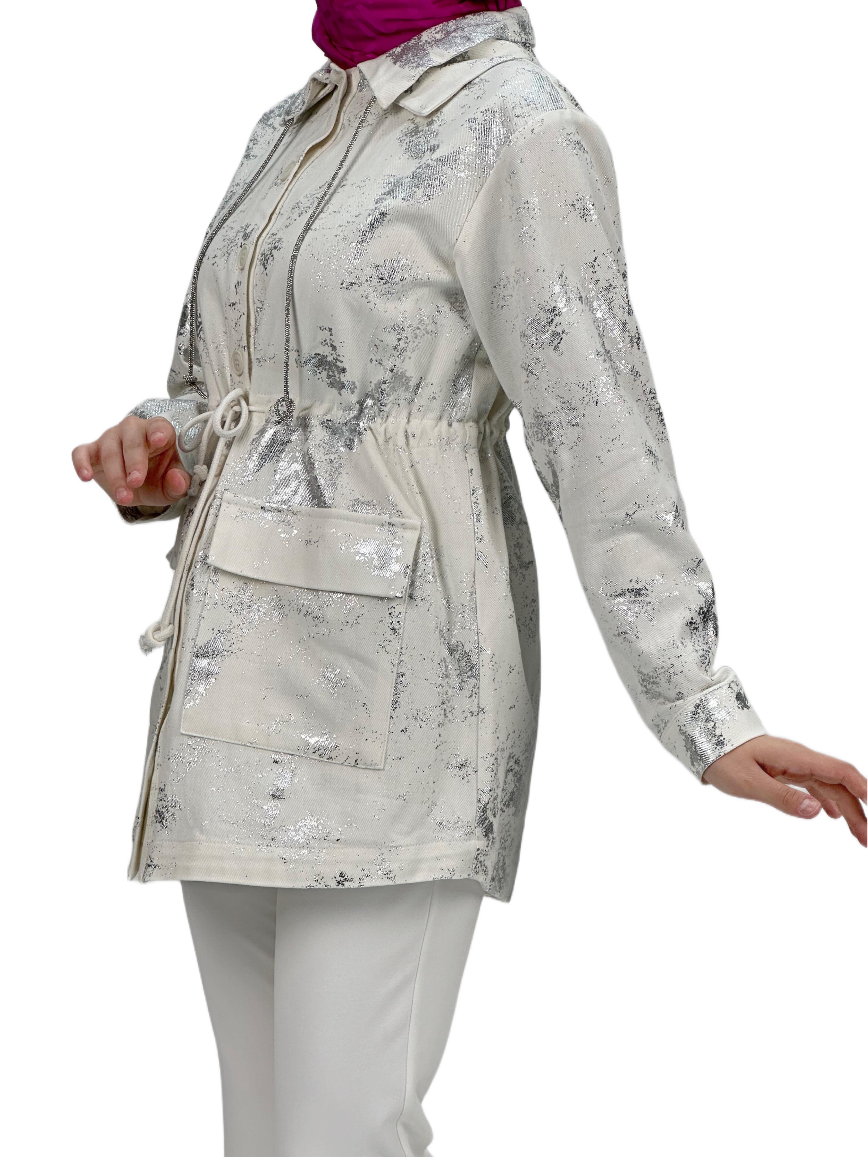 Düğmeli Ceket Beyaz OTW9205