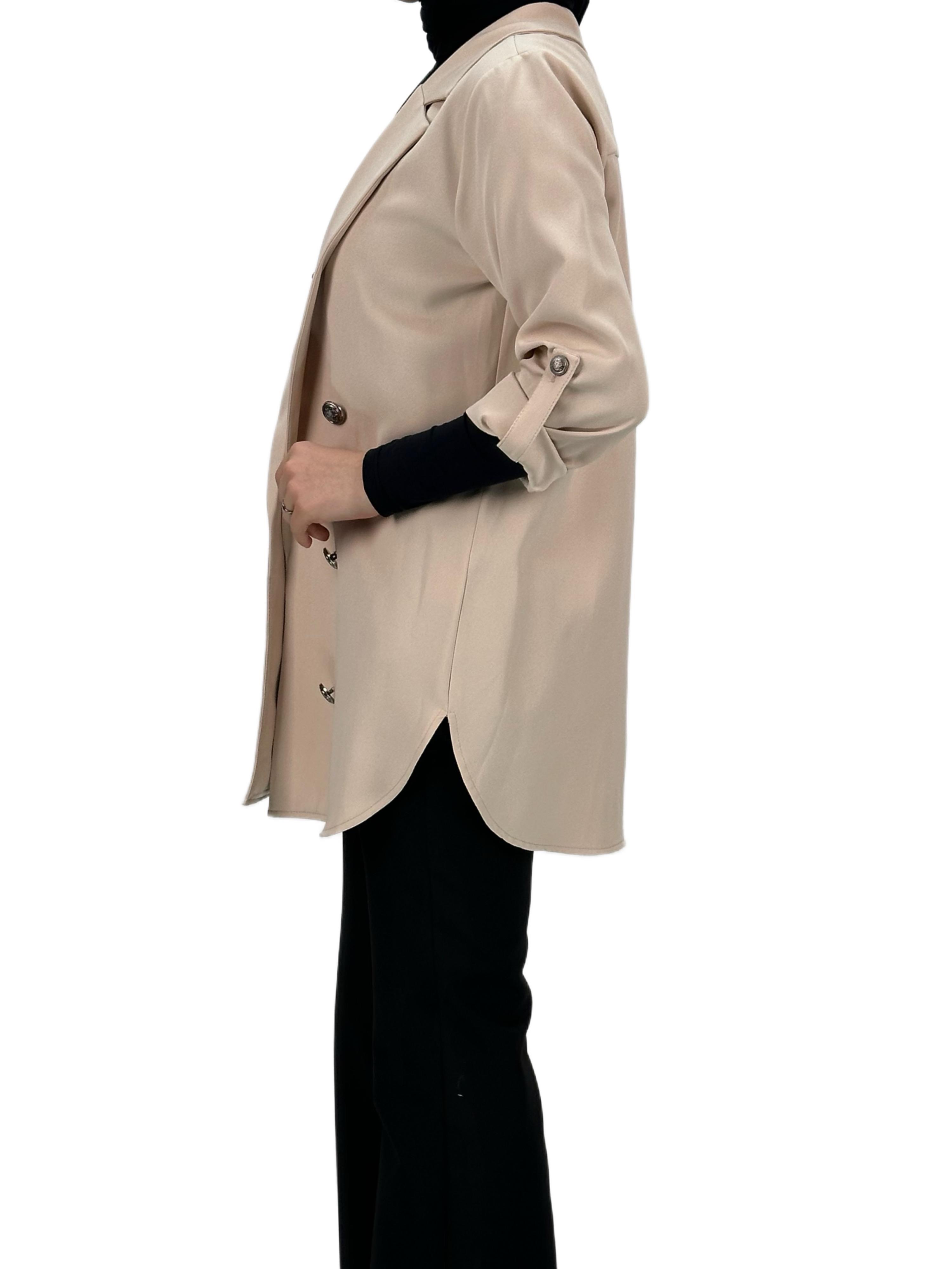 Düğmeli Ceket Krem OTW6050