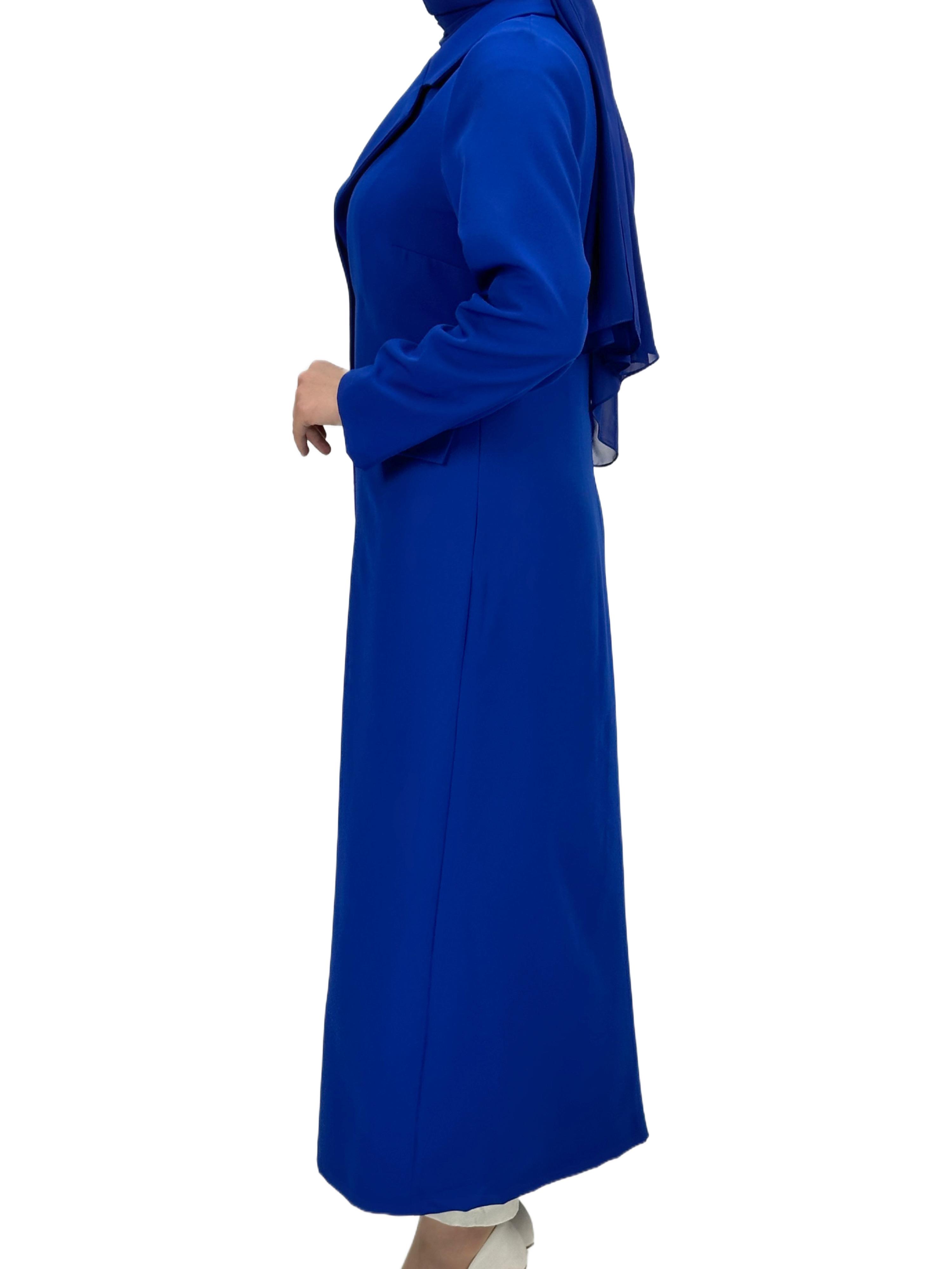 Düğmeli Uzun Blazer Ceket Saks OTW3226