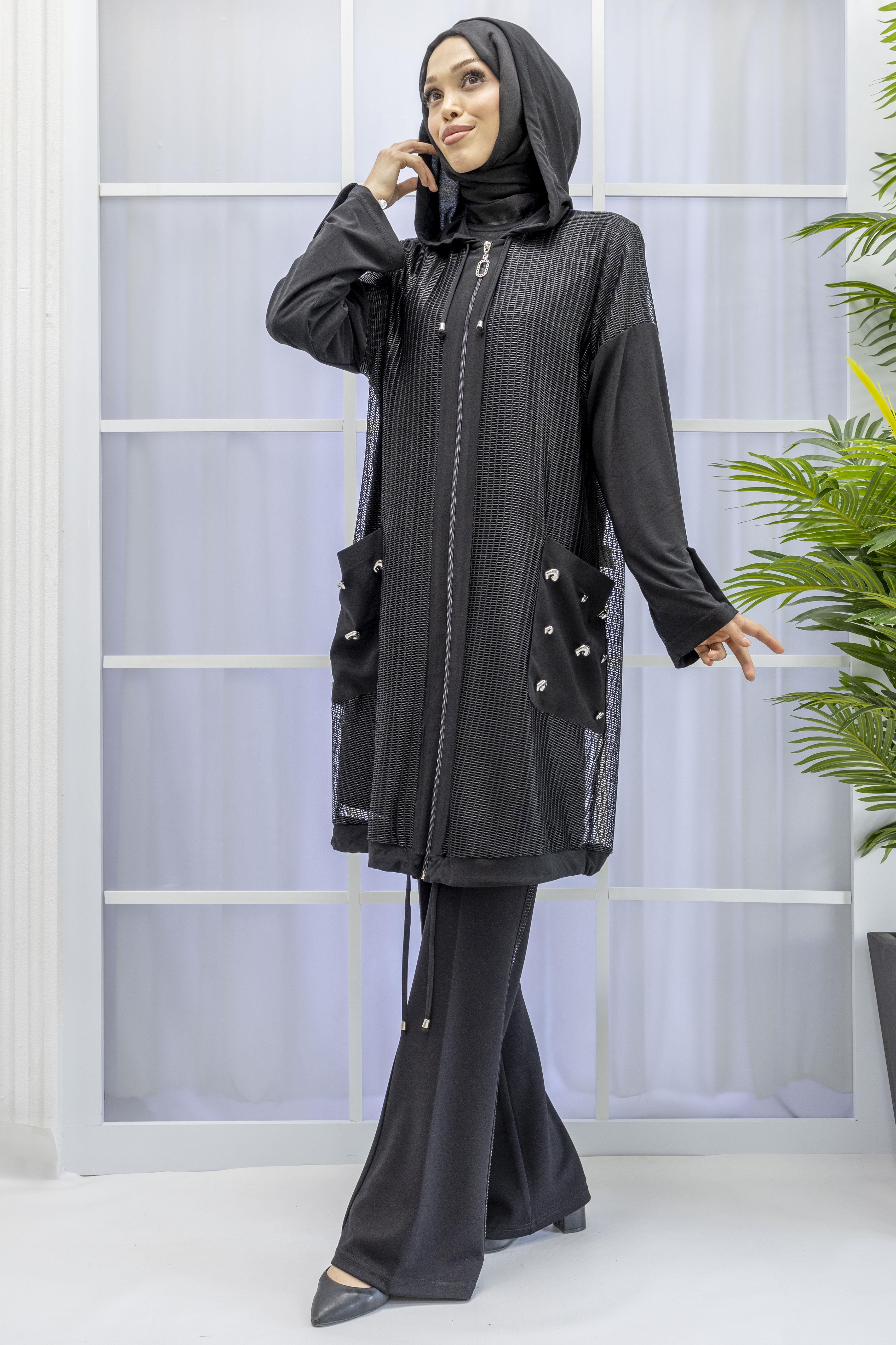 DULE BÜYÜK BEDEN FİLELİ KAP Siyah OTW584