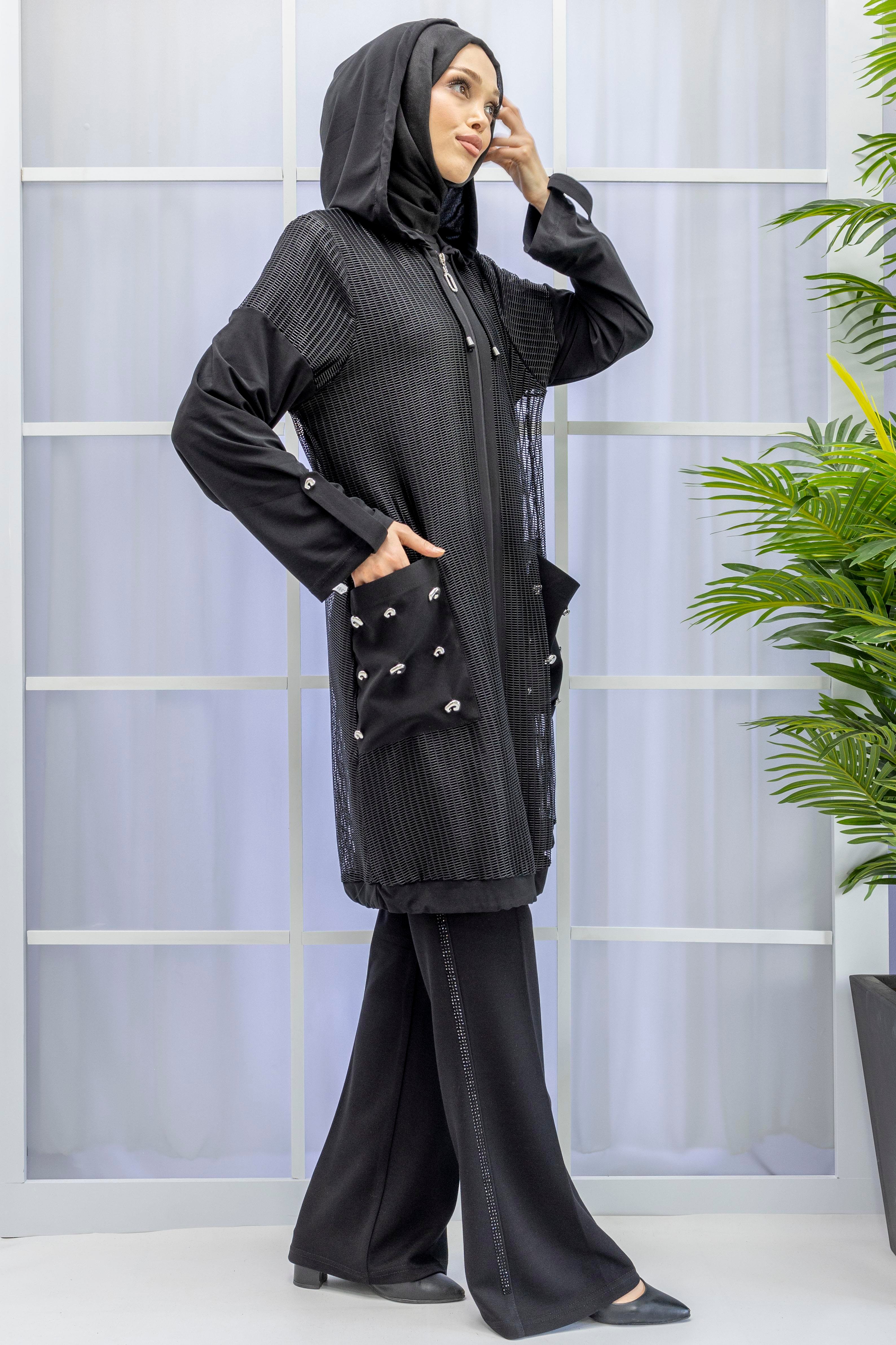 DULE BÜYÜK BEDEN FİLELİ KAP Siyah OTW584