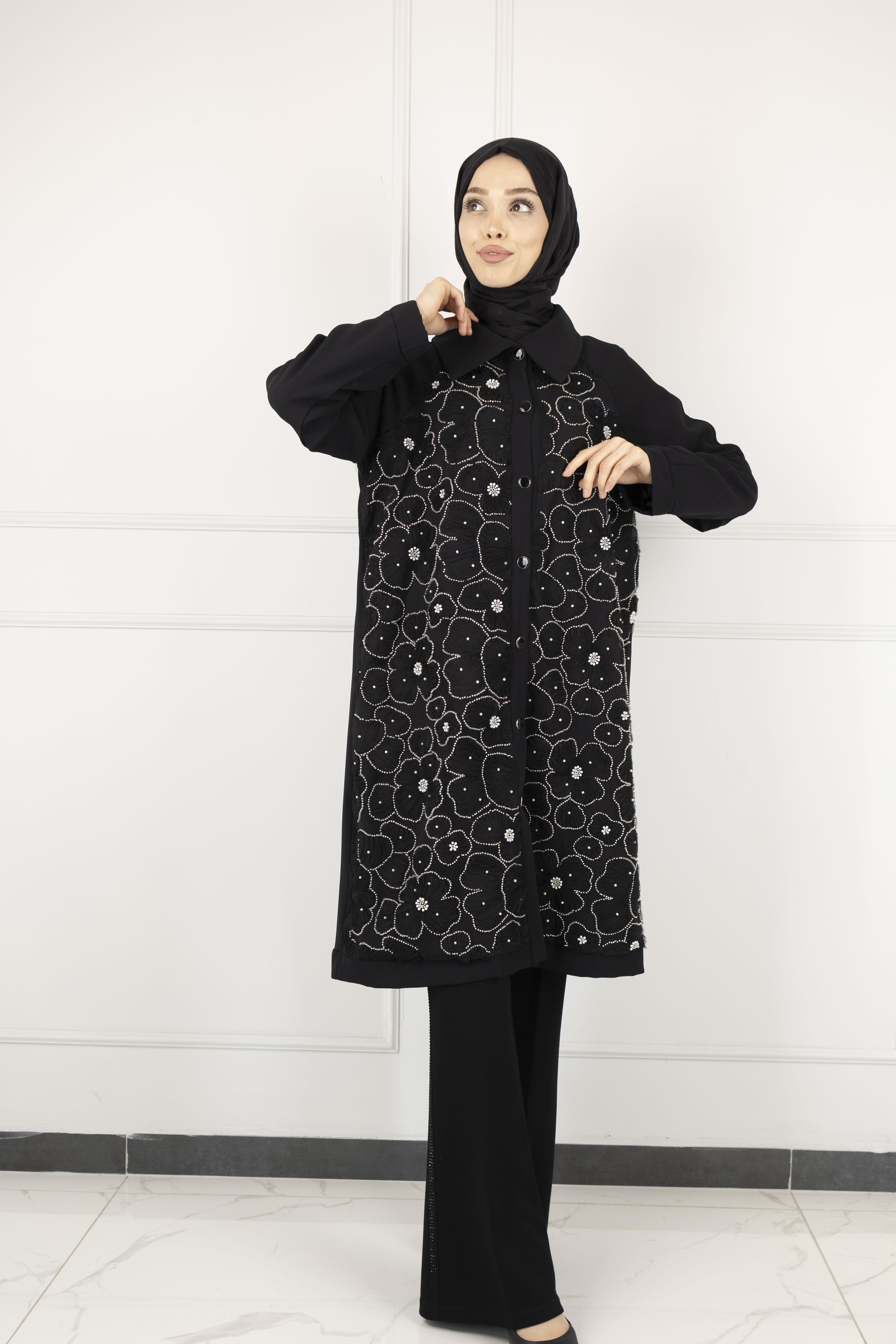 DULE DANTEL DETAYLI KAP Siyah OTW572