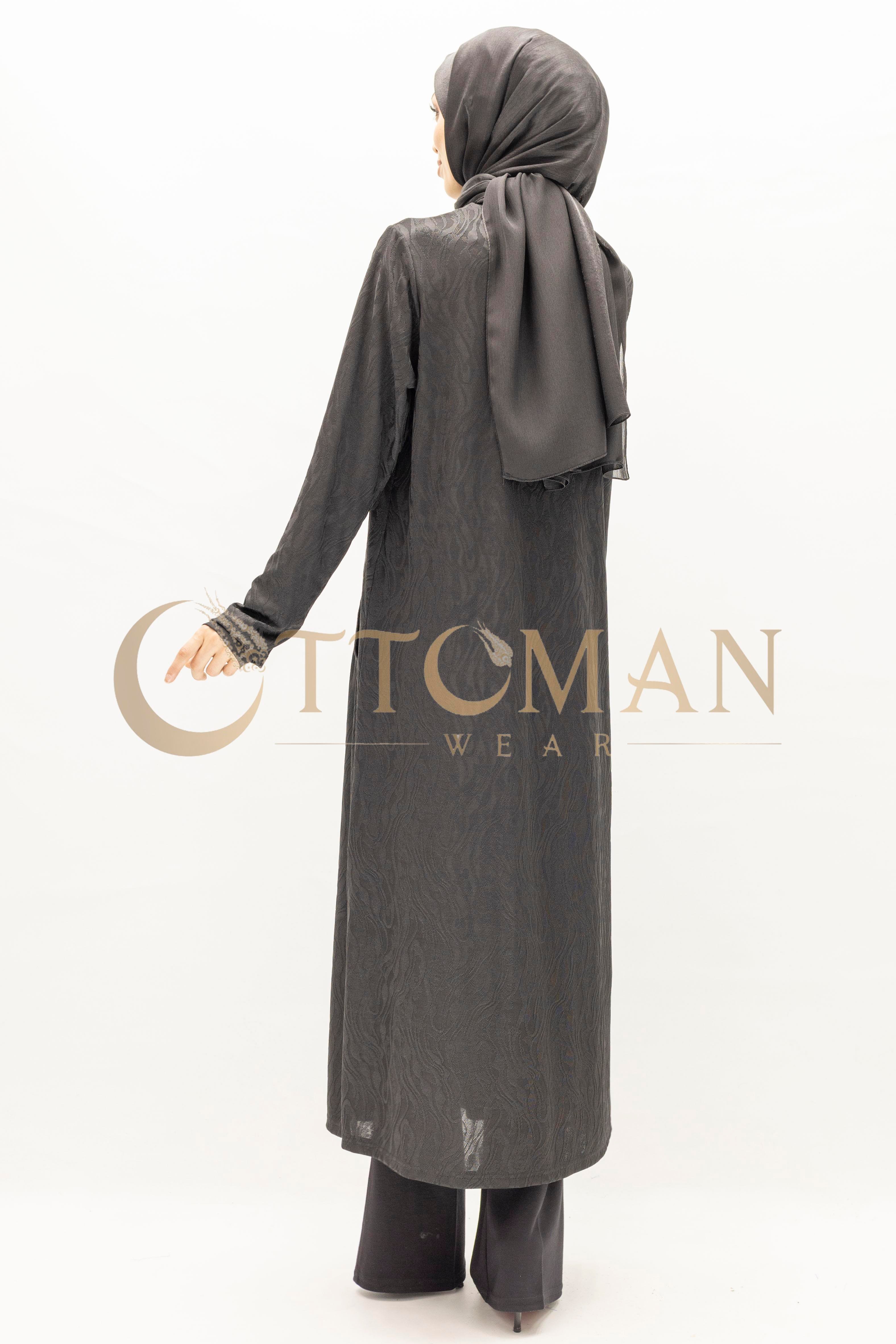 Dule Jakarlı Yazlık Örme Siyah Büyük Beden Düğmeli Kap – Ottoman Wear Siyah OTW711