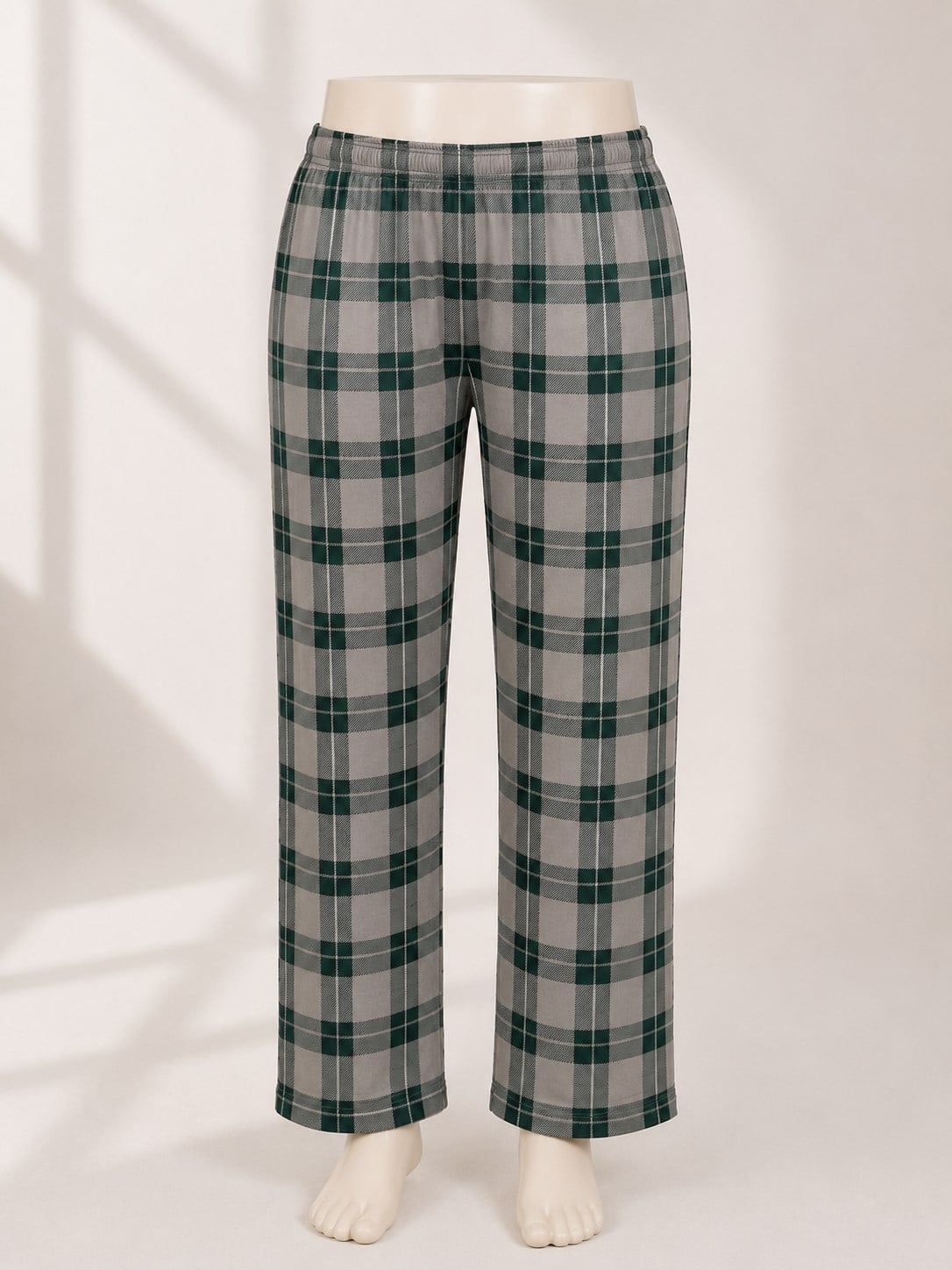 Ekose Pantolonlu Kısa Kollu Pijama Takımı Gri OTW50502
