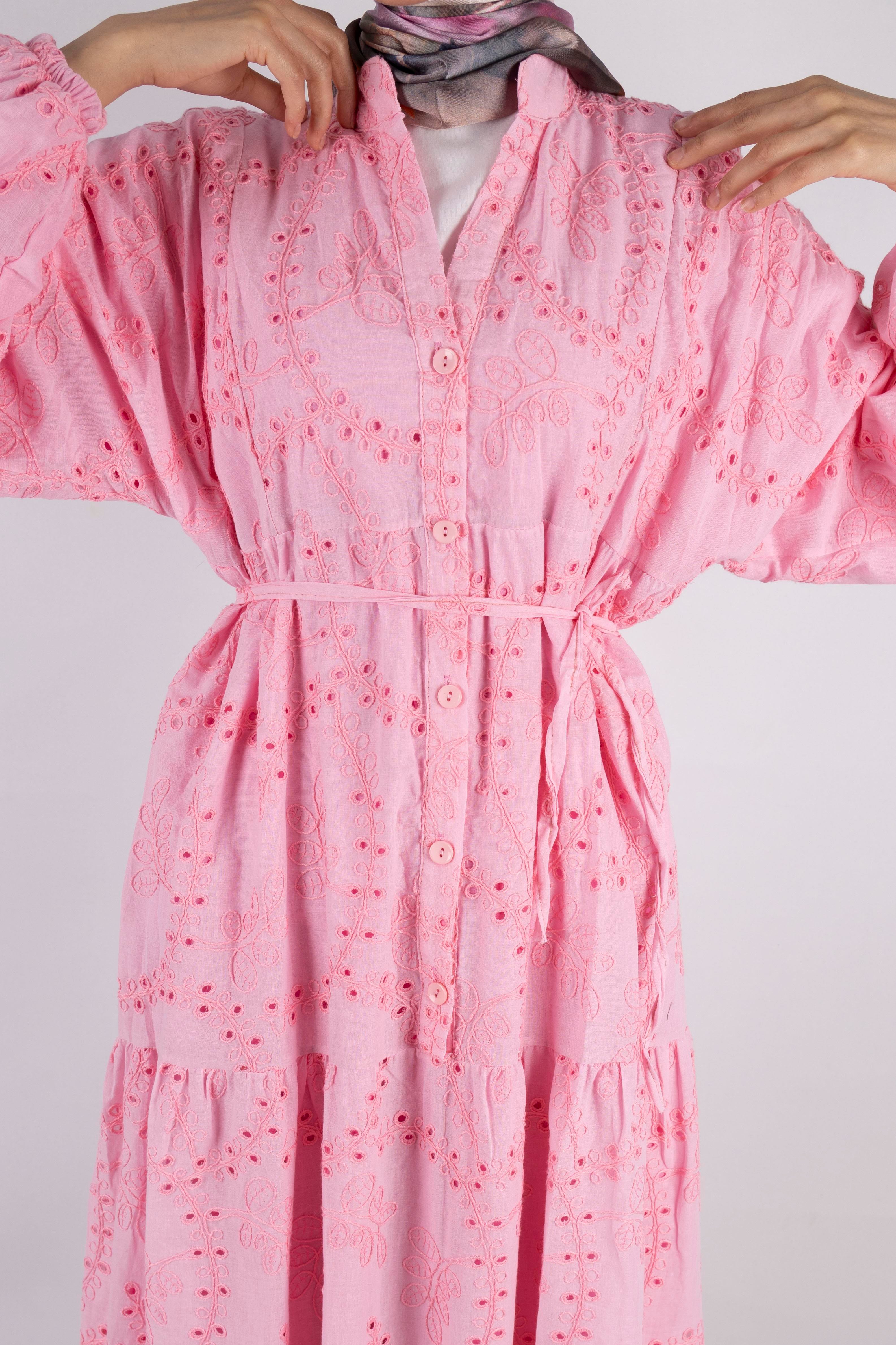 Fisto Elbise Pembe OTW2755