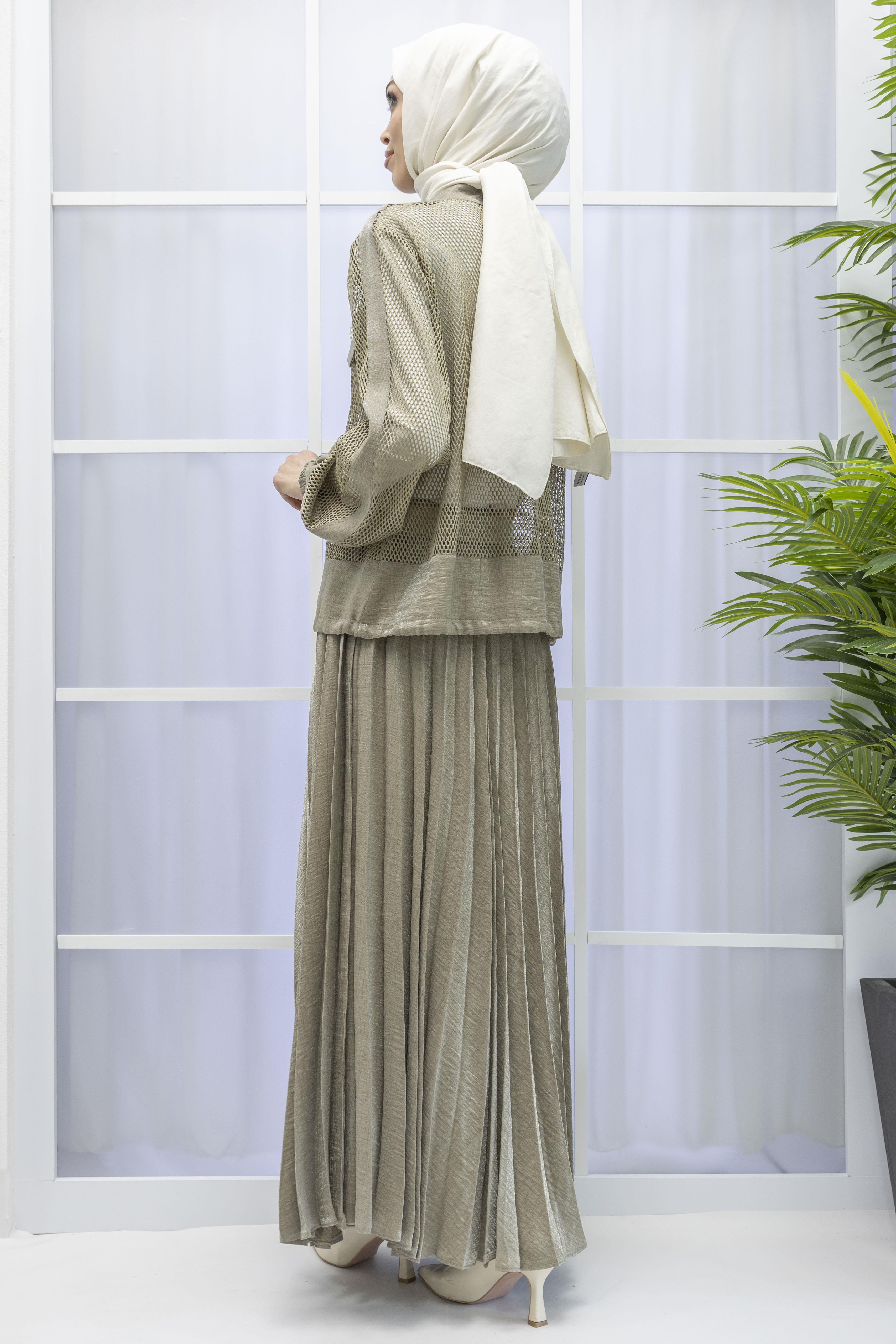 GAZELLA SATEN TASARIM ETEKLİ TAKIM Yeşil OTW44906