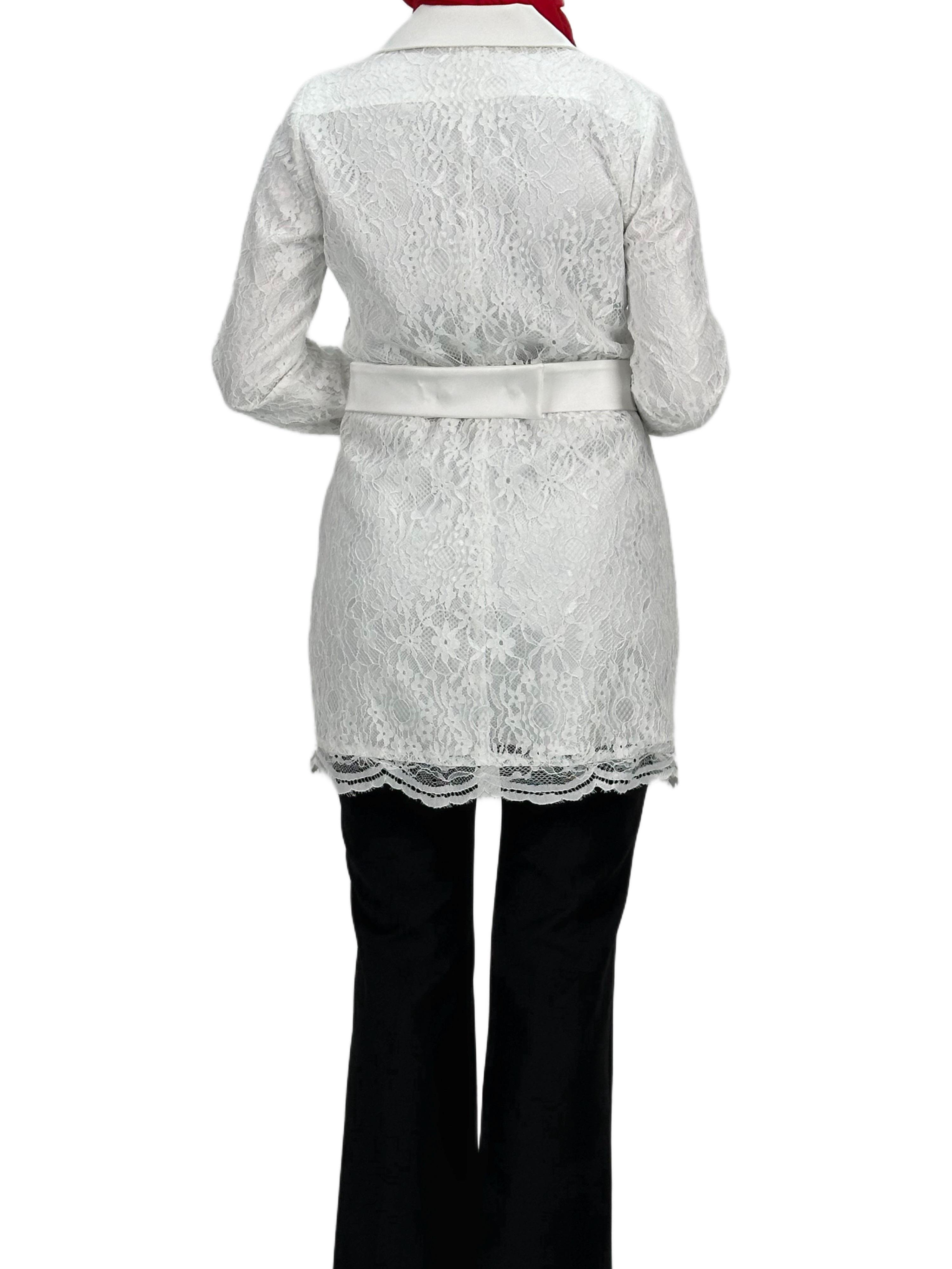 Güpürlü Blazer Ceket Ekru OTW1099