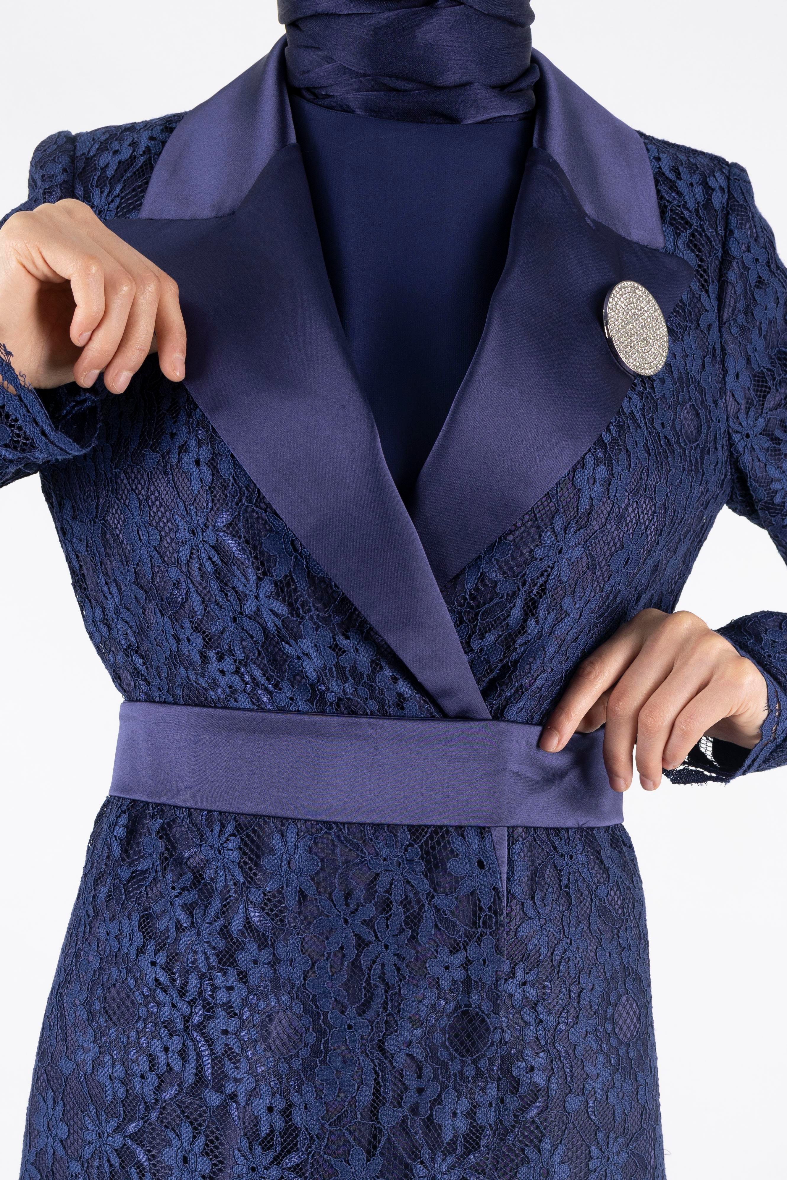 Güpürlü Blazer Ceket Lacivert OTW1099