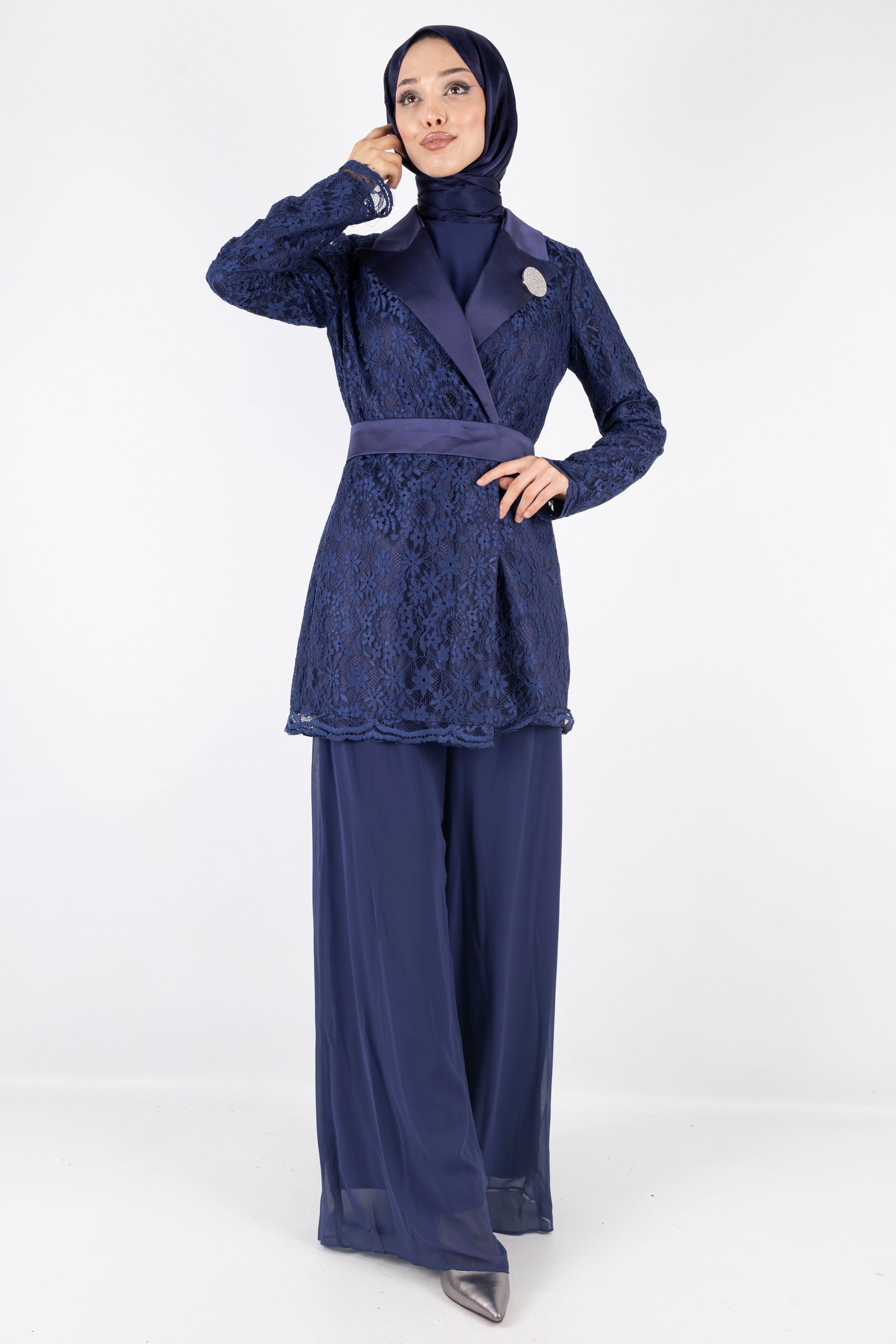 Güpürlü Blazer Ceket Lacivert OTW1099