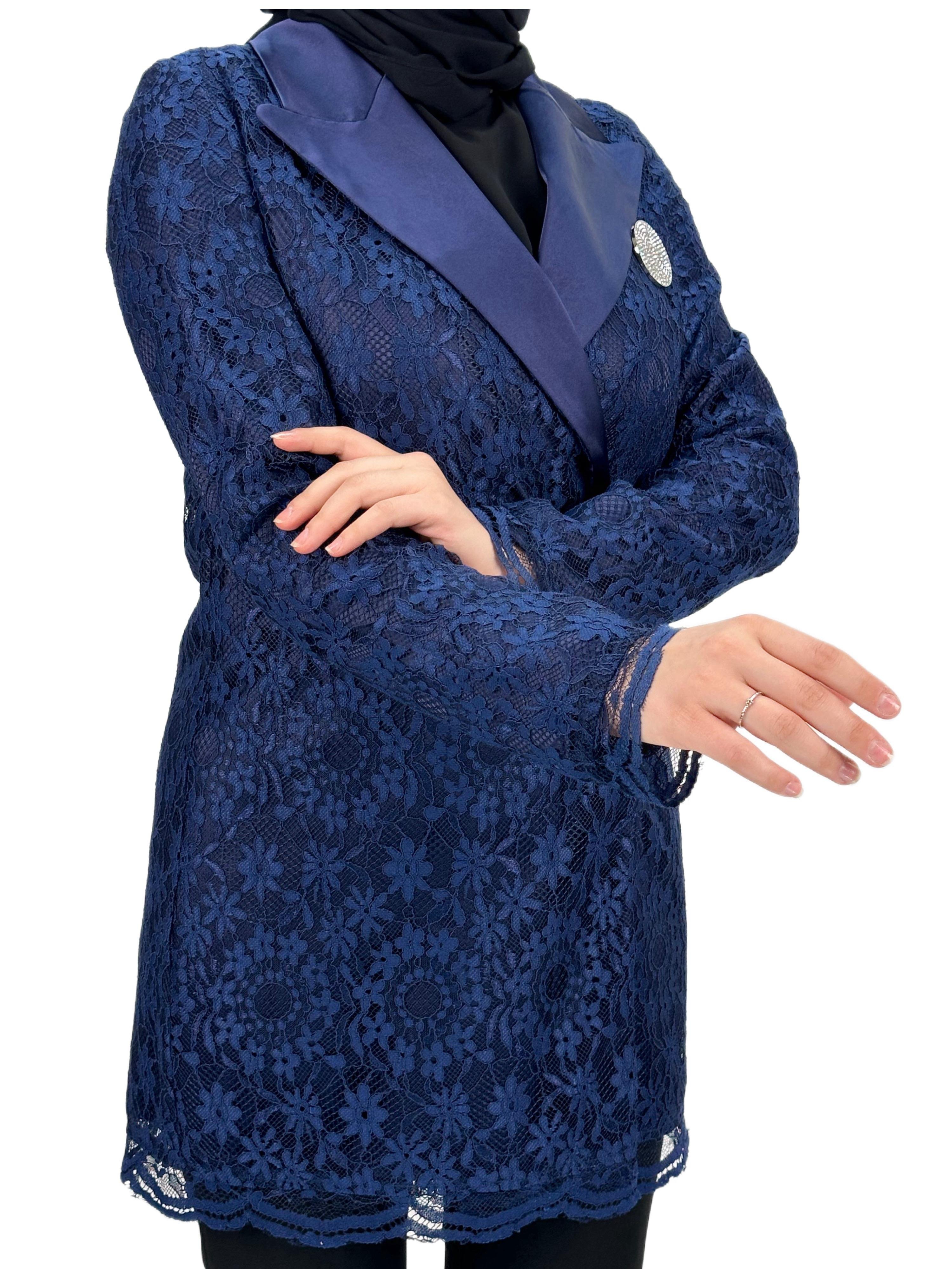 Güpürlü Blazer Ceket Lacivert OTW1099