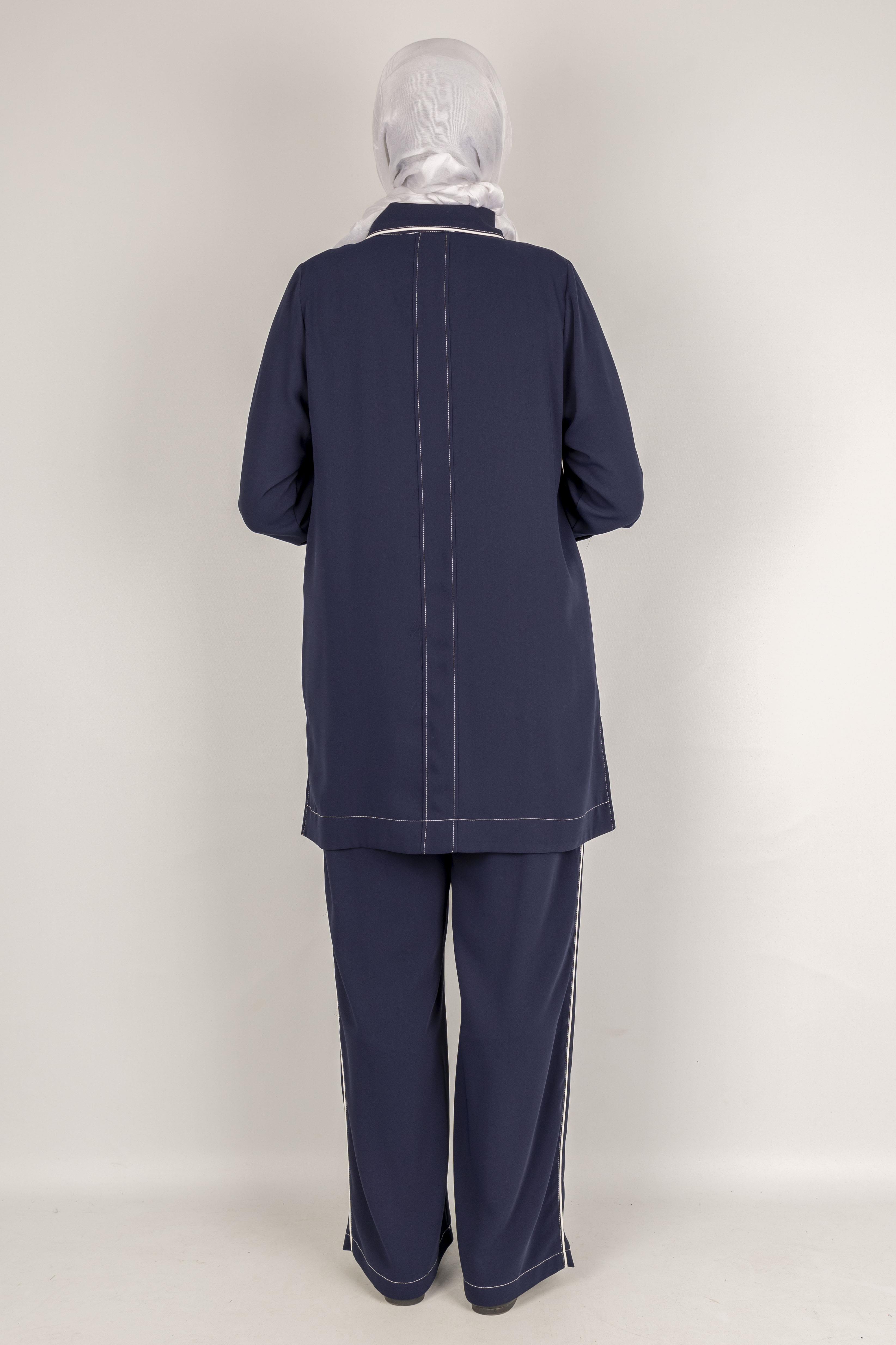 İnci Detaylı Tesettür Takım Lacivert OTW1129