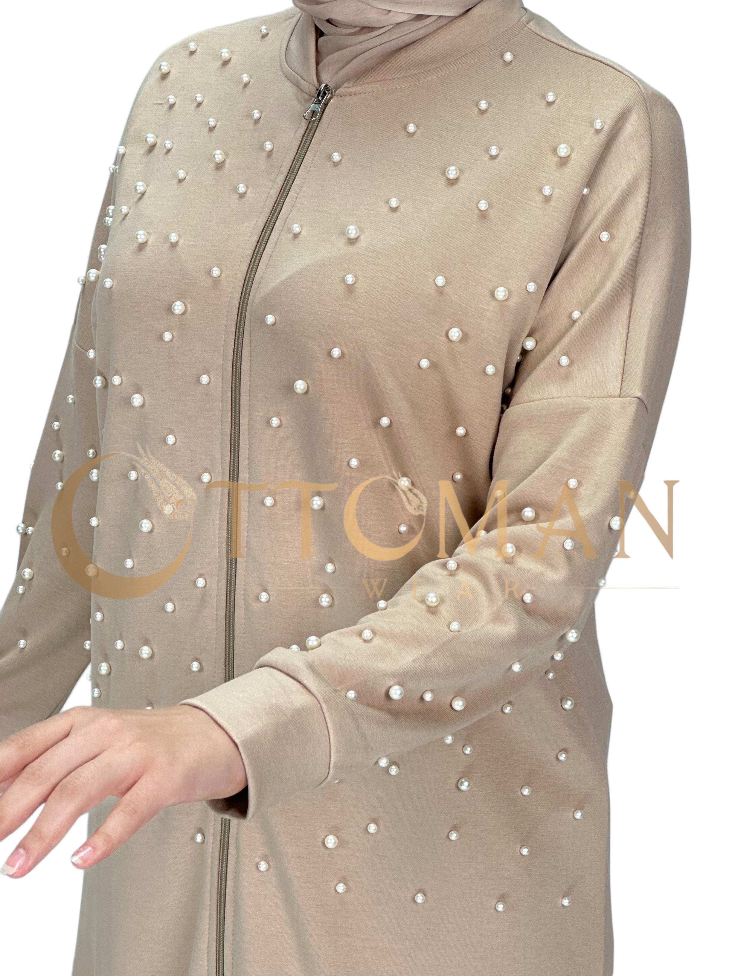 İncili Pantolonlu Takım Bej OTW2143