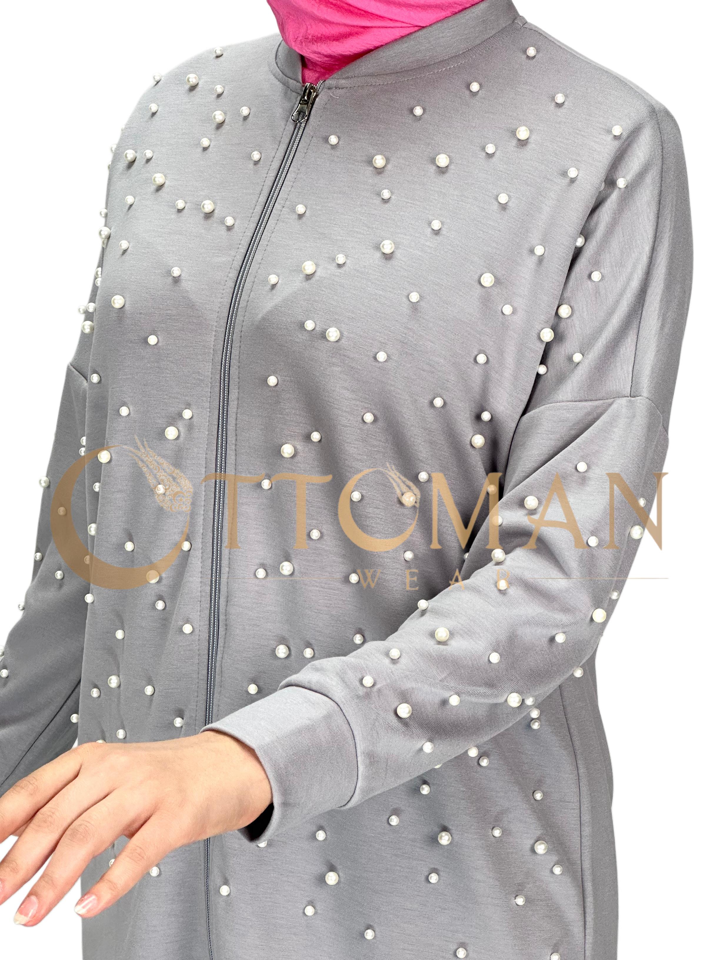 İncili Pantolonlu Takım Gri OTW2143