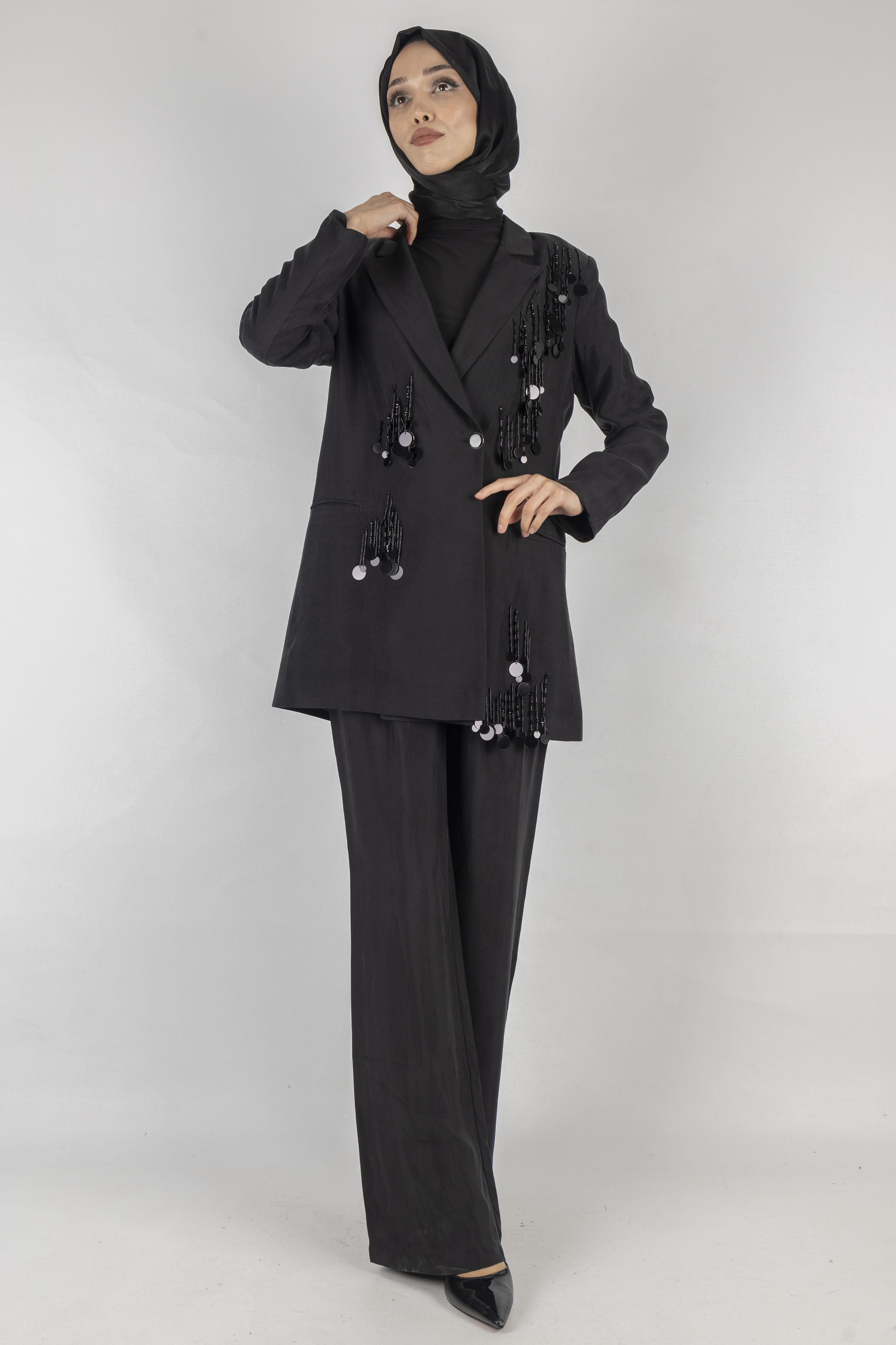 İpek Qupra Ceket Siyah OTW15211