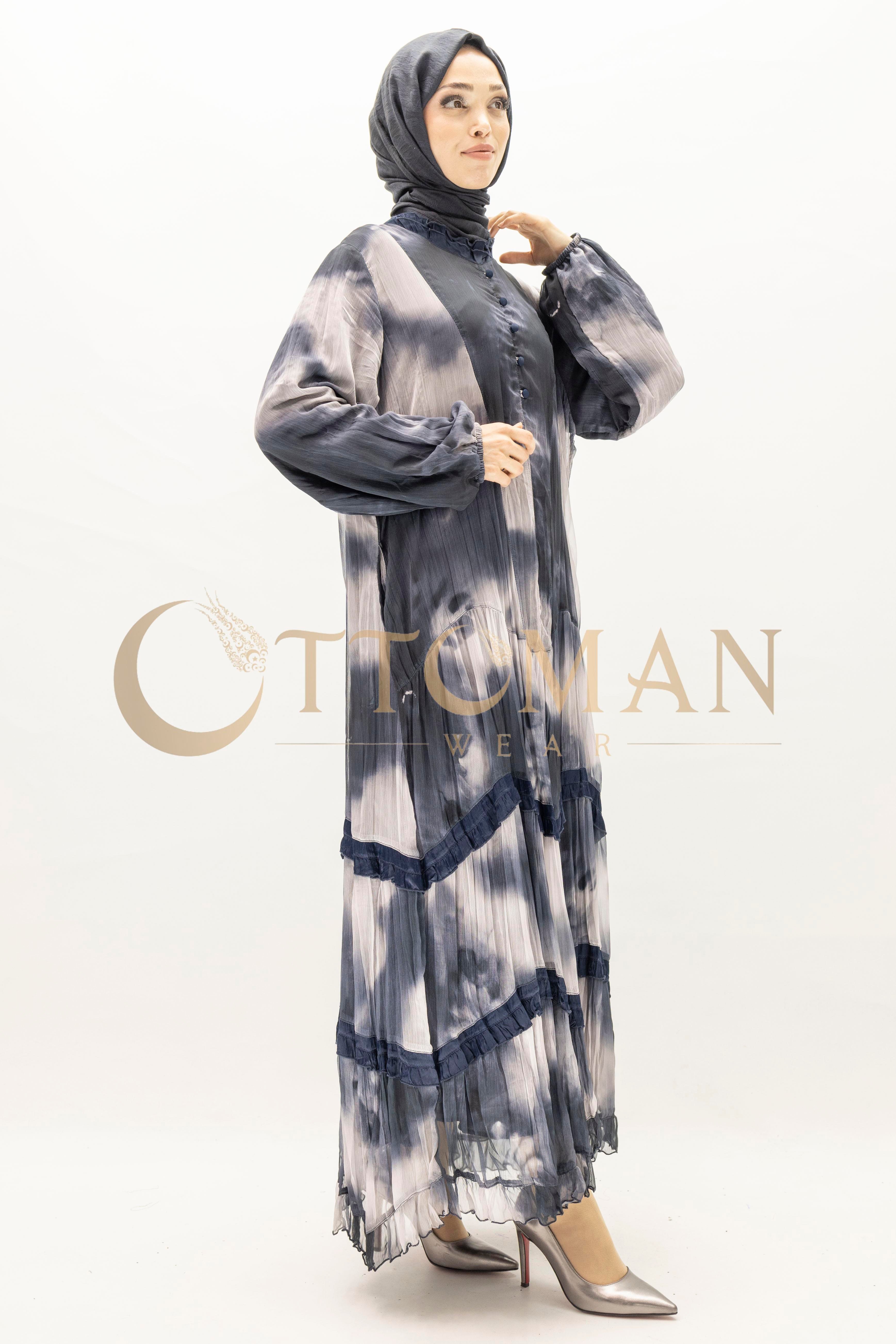 İpek Viskon Karışımlı Büyük Beden Yazlık Astarlı Elbise Siyah OTW5944