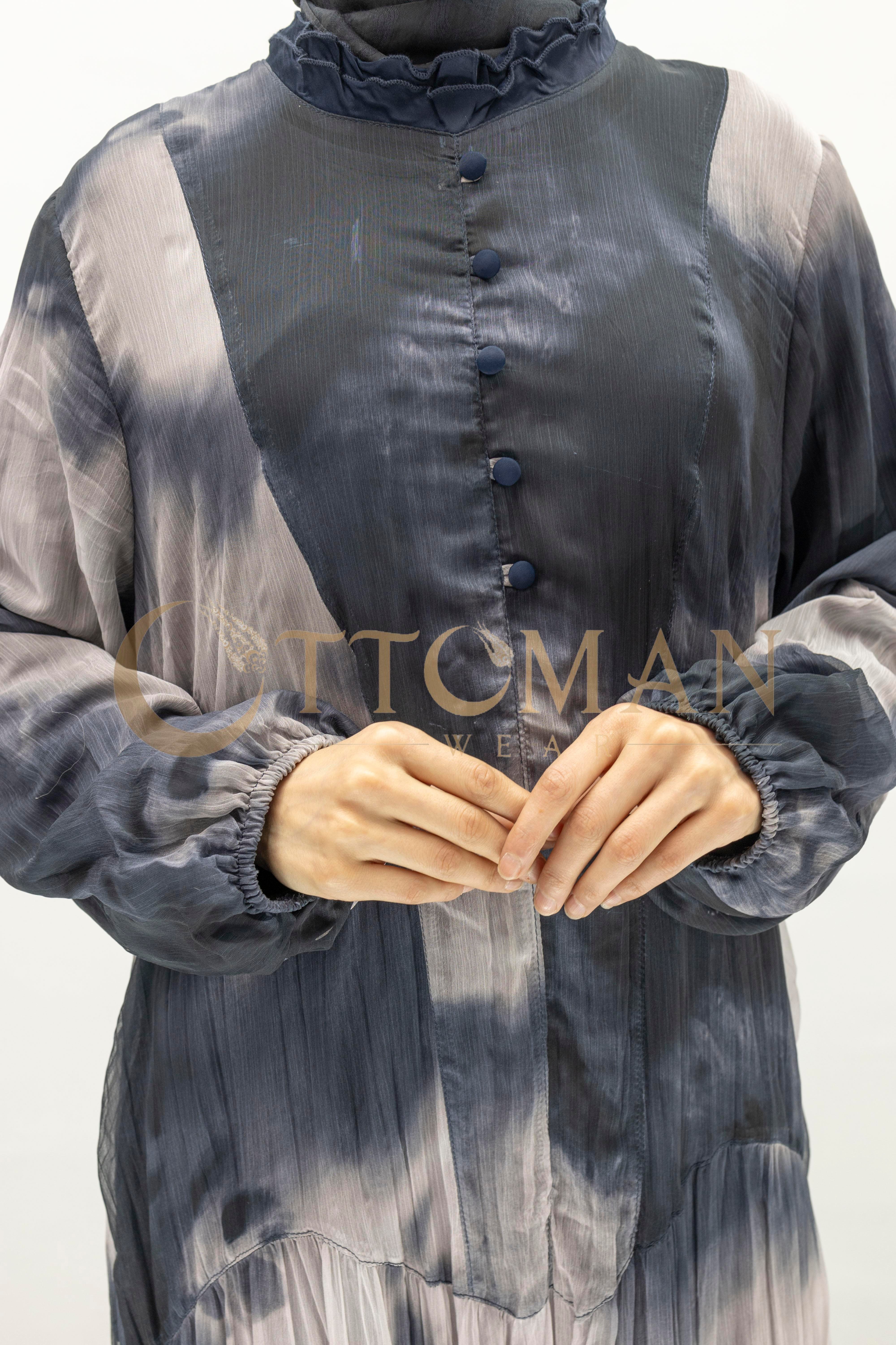 İpek Viskon Karışımlı Büyük Beden Yazlık Astarlı Elbise Siyah OTW5944